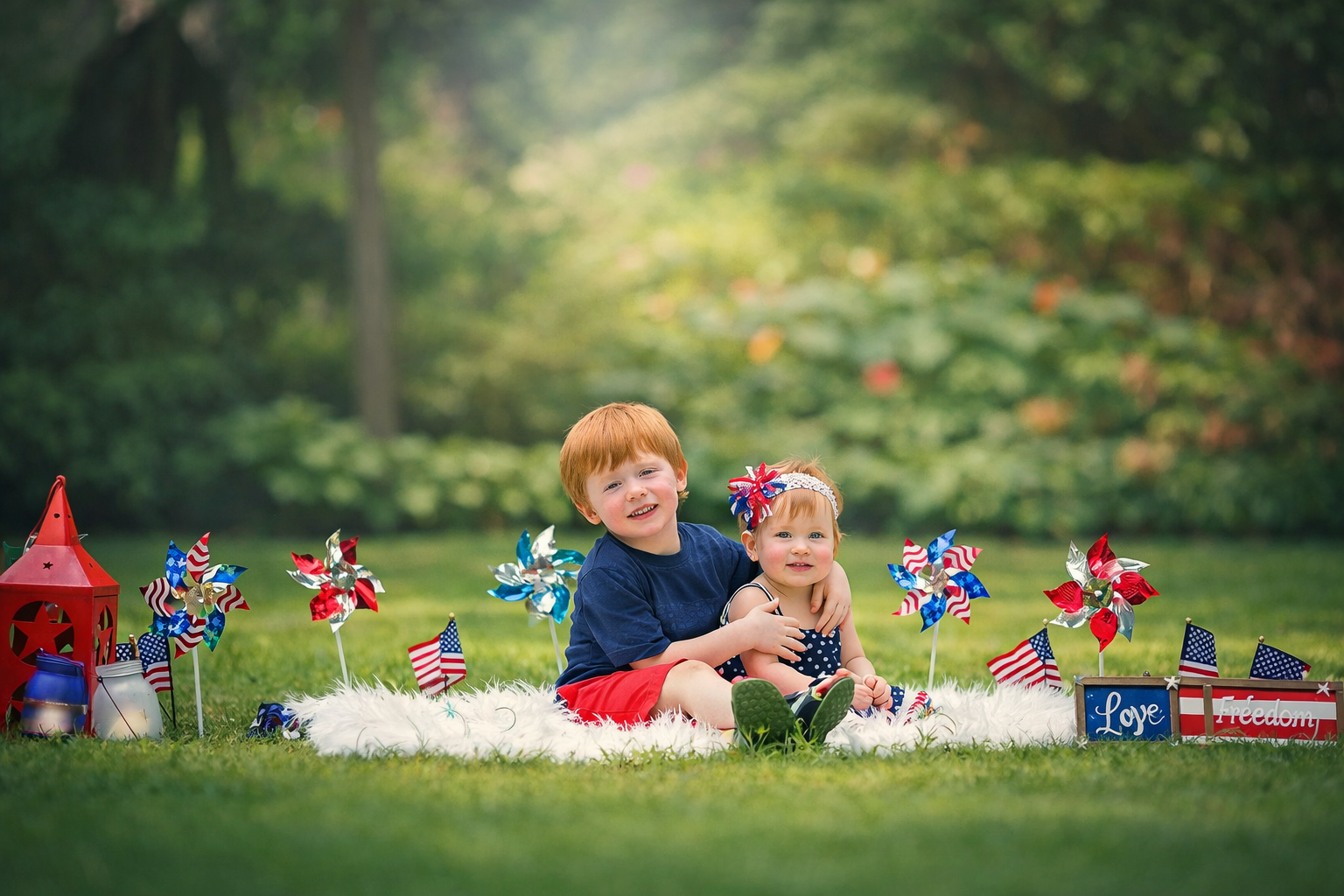 Four-year-old child standing in a garden in Woodstown, New Jersey during a fine art portrait session