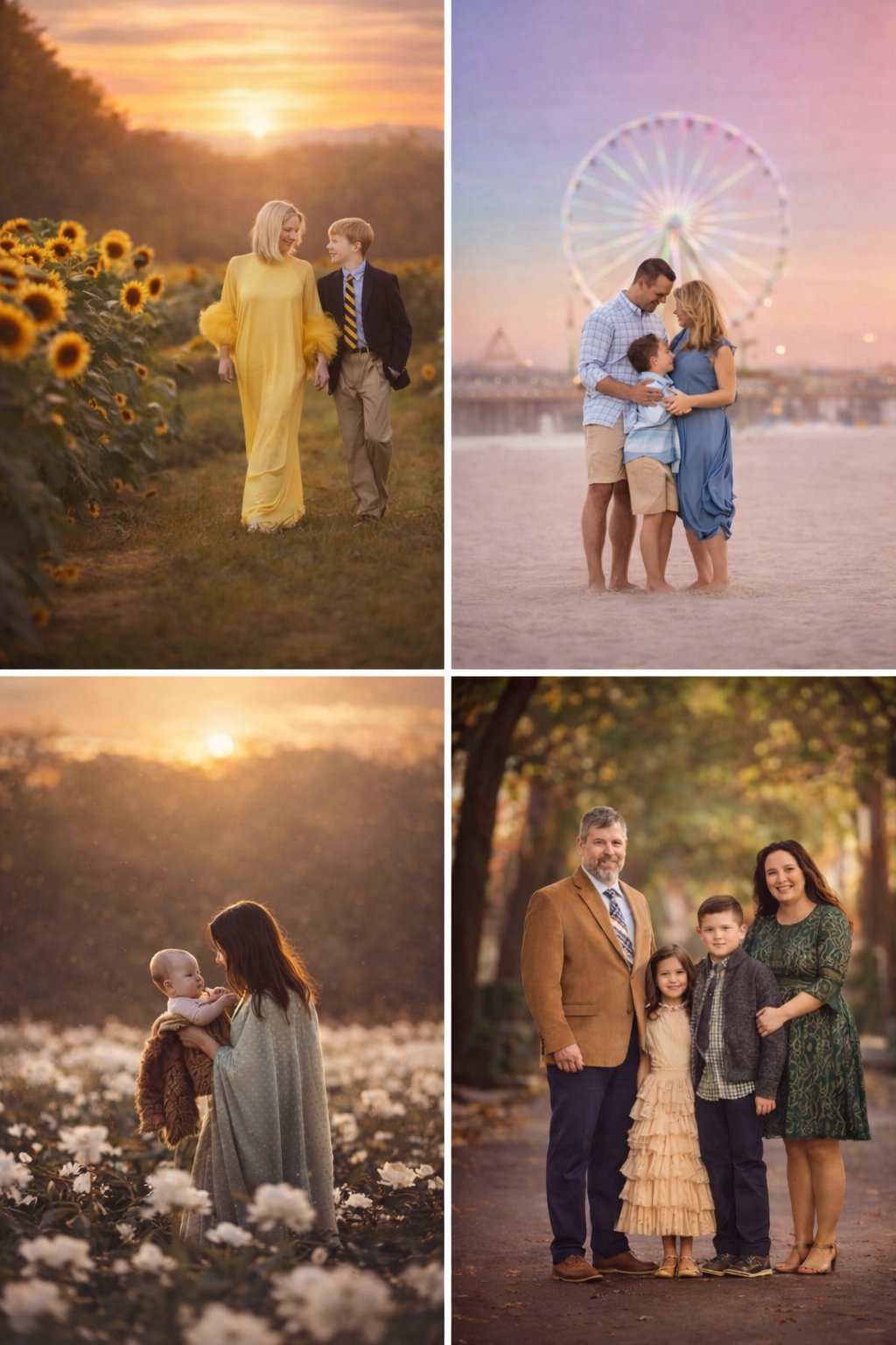 Fine art family portraits in South Jersey featuring parents and children photographed outdoors in natural light