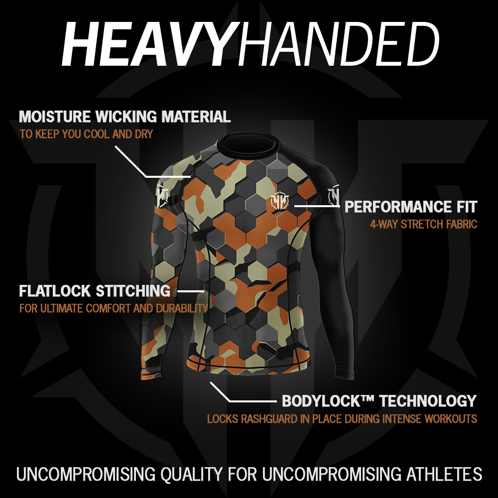 Coyote Tan NFA BJJ Rashguard — Heavy Handed Combat Gear