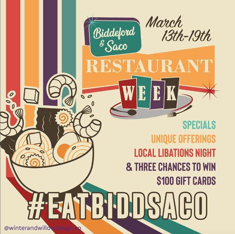 Biddeford &amp; Saco Restaurant Week Logo + Poster