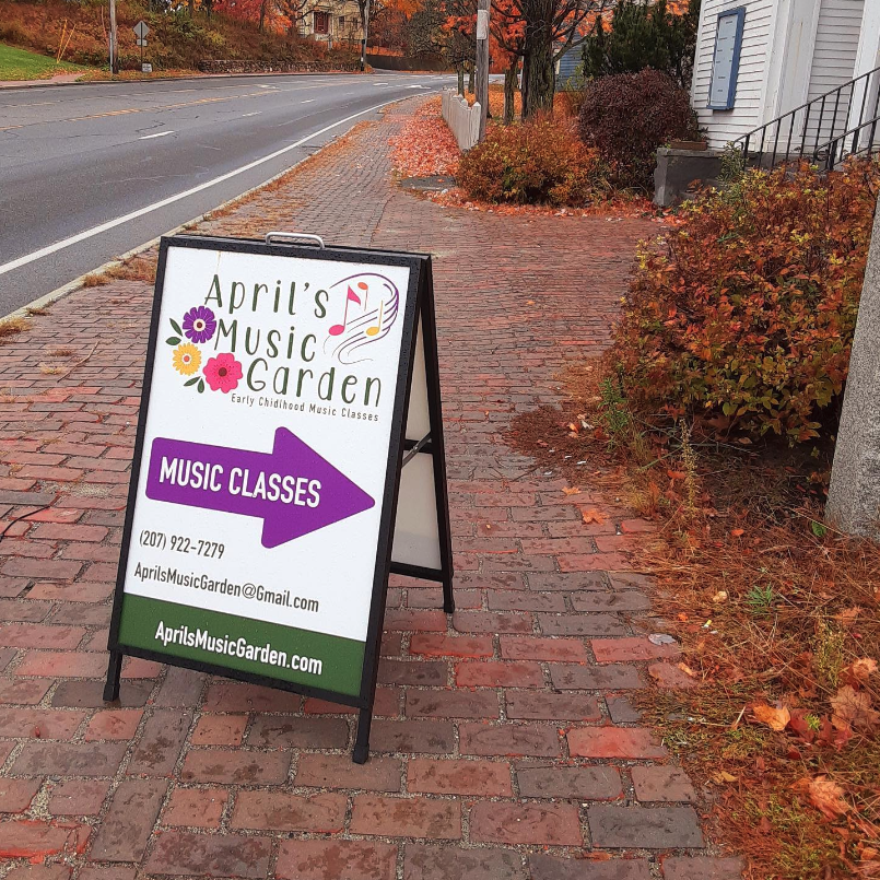 April's Music Garden A-Frame Sign