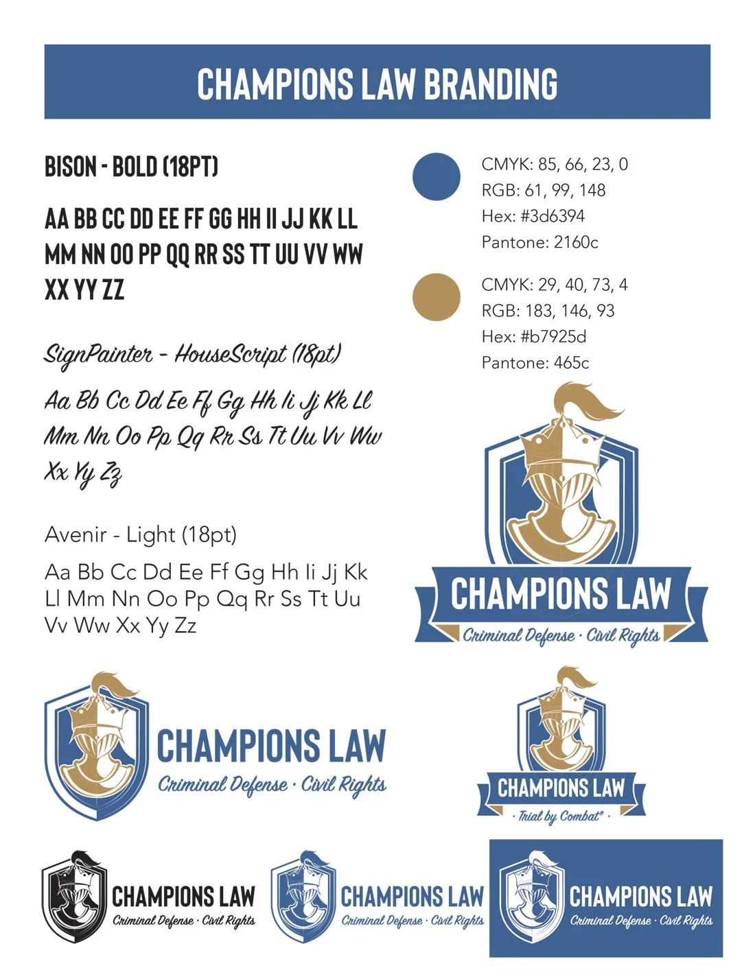 Champion's Law Branding Sheet