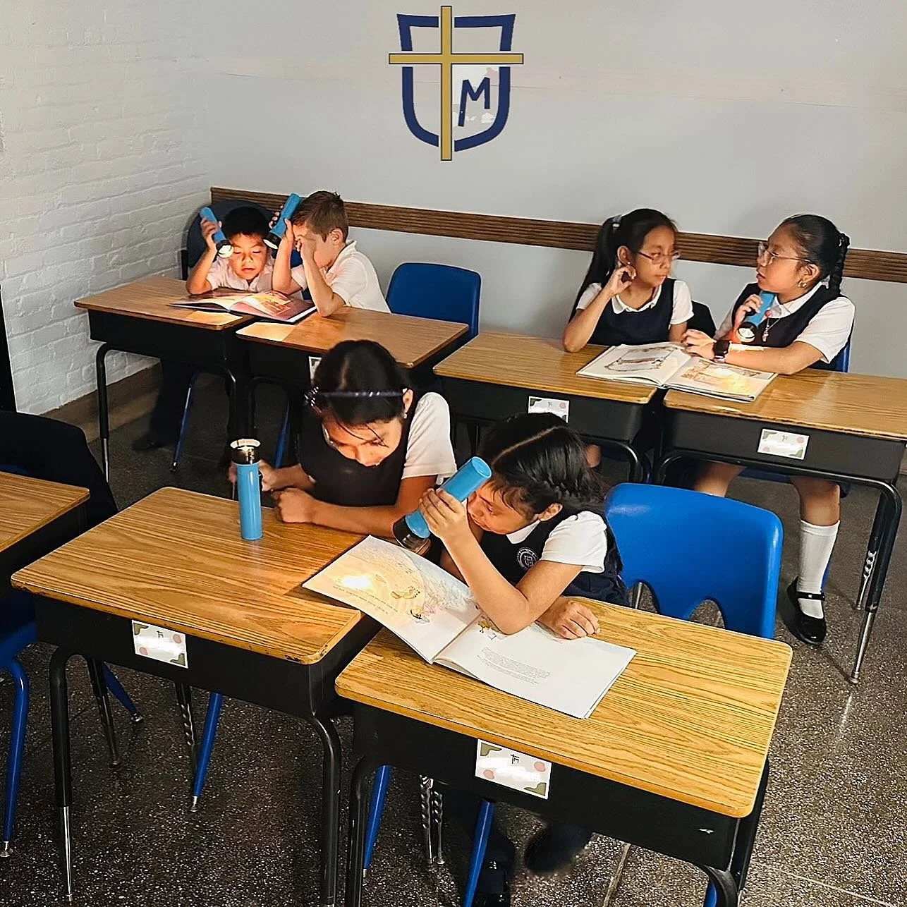 Flashlight reading is more fun! #nyccatholicschool