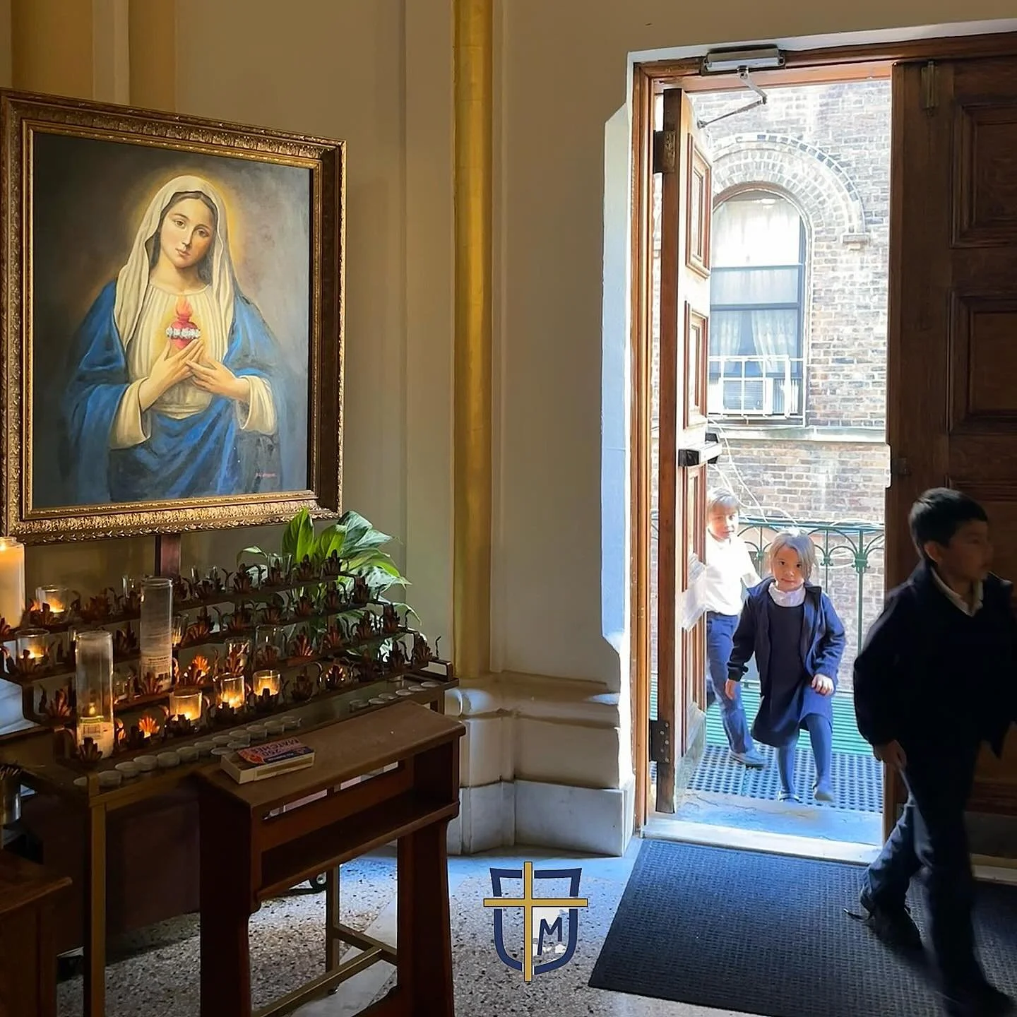 Every day the students have daily prayers in the church. Our academy is centered on Christ, meaning that all subjects are taught in His principles. We encourage constant prayer and connection with God throughout the day. #catholiccurriculum #nyccatho