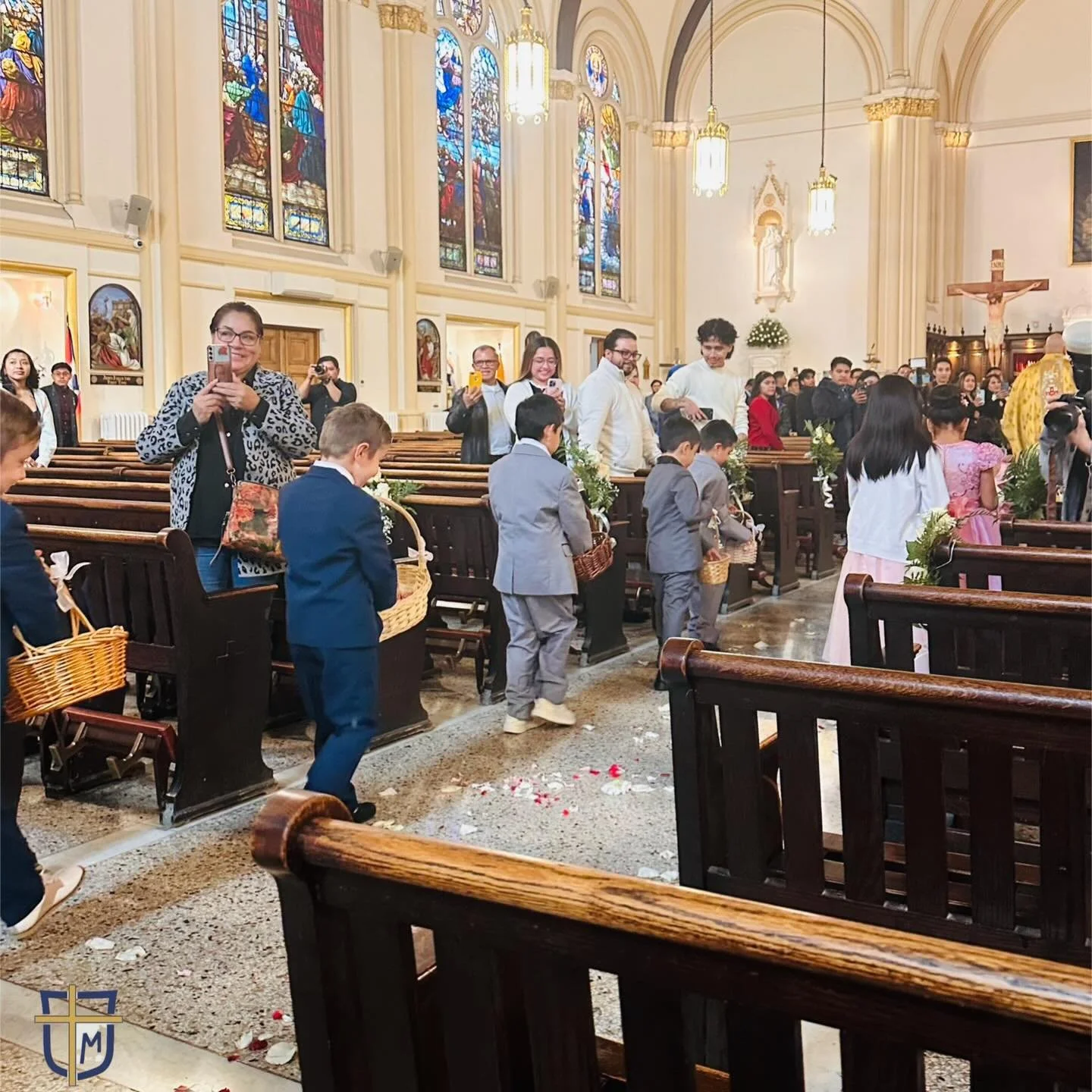 Our school family came together this weekend for the sacrament of matrimony where our students were flower girls and page boys. #sacramentofmarriage #catholicfamily #nyccatholicschool