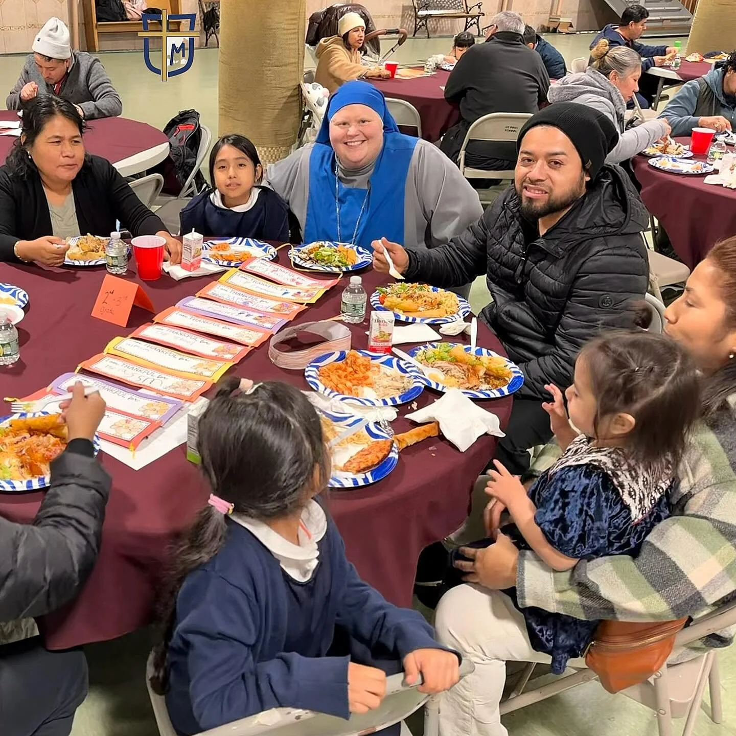This month for our Family Night we celebrated a Thanksgiving meal together! It was followed by a presentation about the Importance of Catholic Formation and Grace by our Deacon Damien. #HappyThanksgiving #CatholicThanksgiving #NYCCatholicSchool