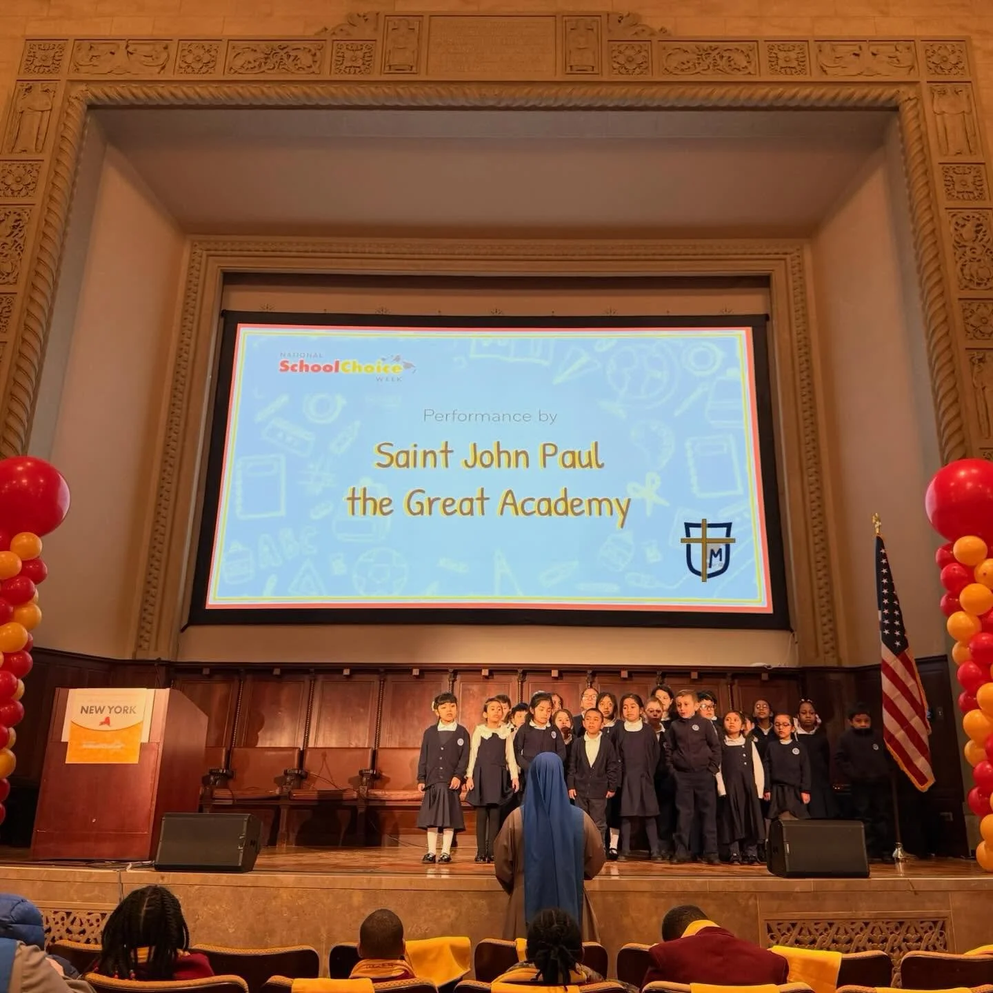This morning our school performed at A National School Choice Week Celebration! The Catholic Scholarship Fund has helped many of our children with tuition. We joined other schools from all around NYC and had a wonderful morning together! #schoolchoic