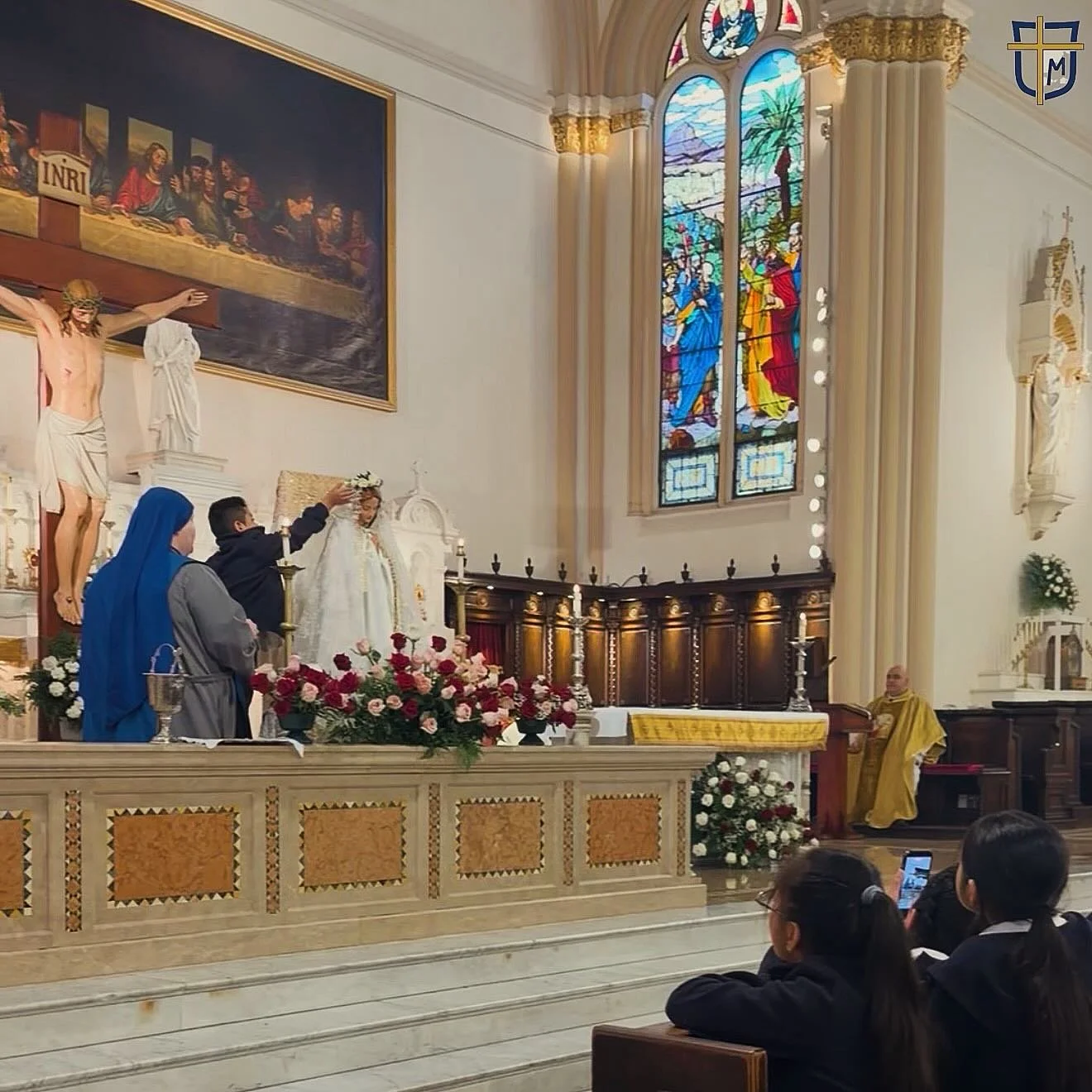 Today, on the Feast of Our Lady of Fatima, we had our May Crowning. May is dedicated to Mary, the Queen of Heaven and Mother of God. #nyccatholicschool #maycrowning