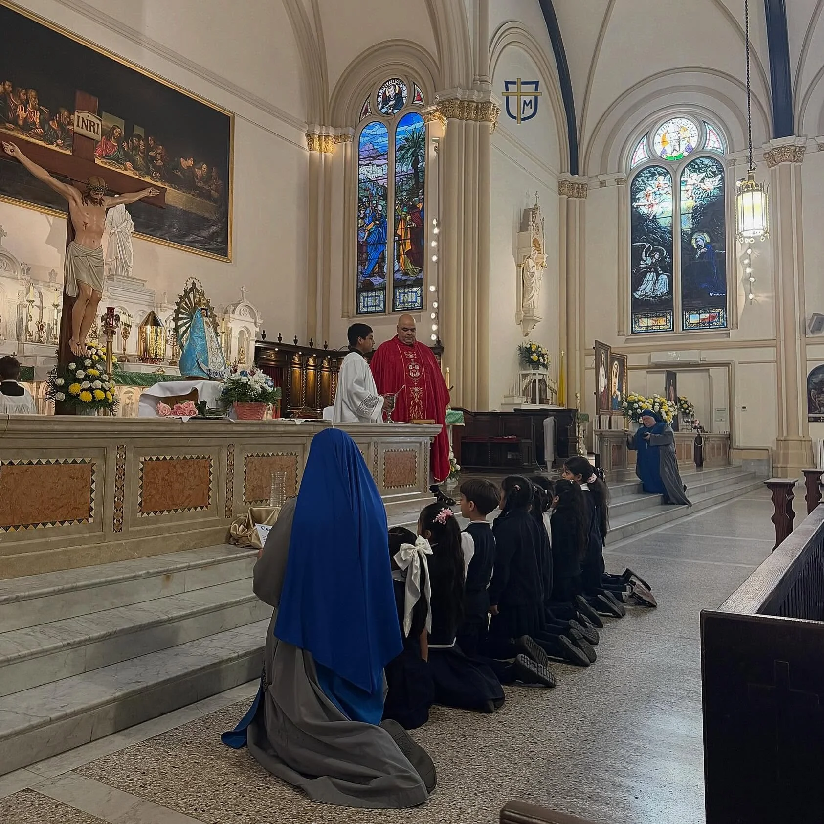 This morning during Mass some of our children consecrated themselves to Mary. #nyccatholicschool #marianconsecration