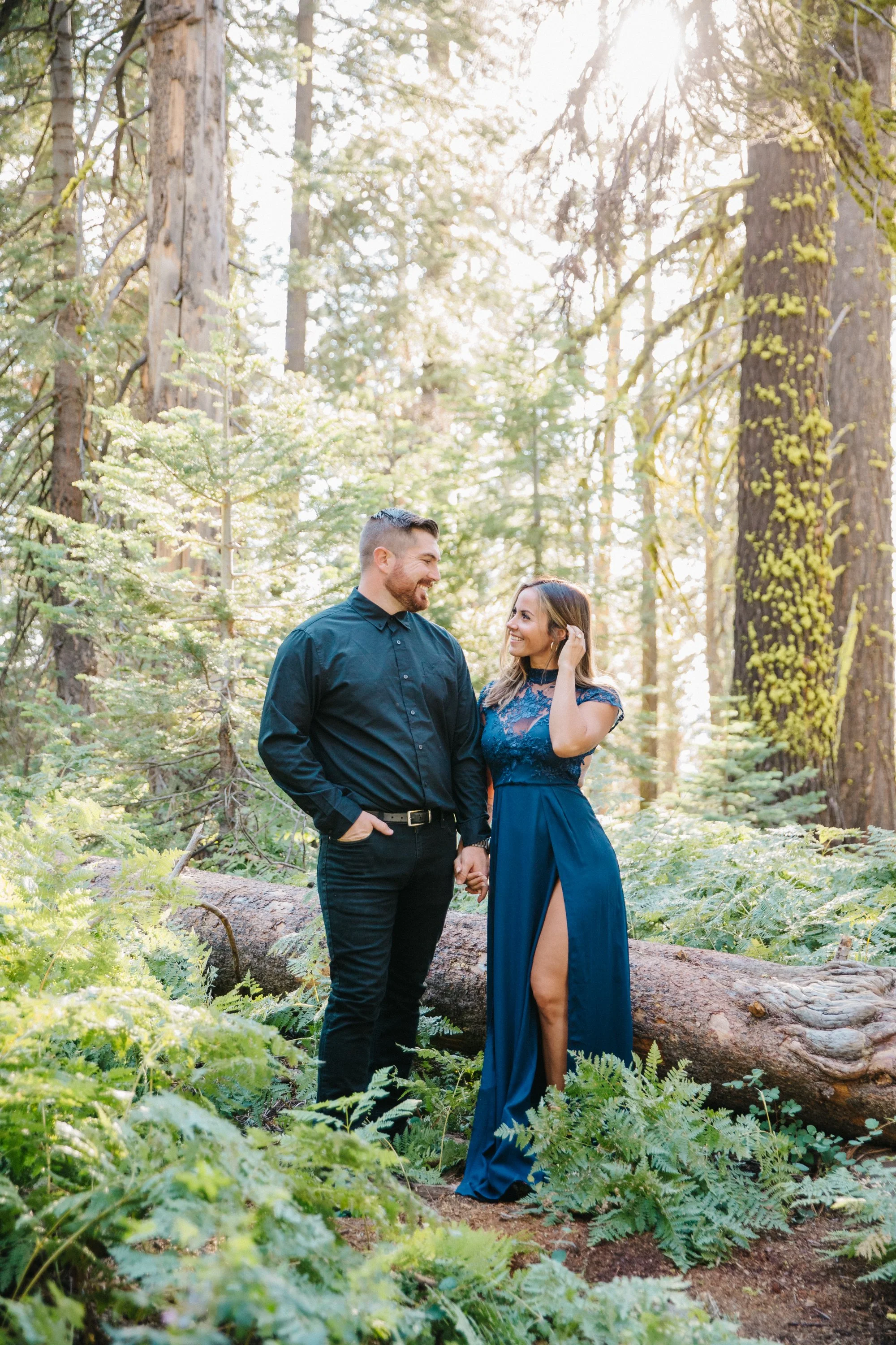 Engagement session in woodland forest of southeast Alaska