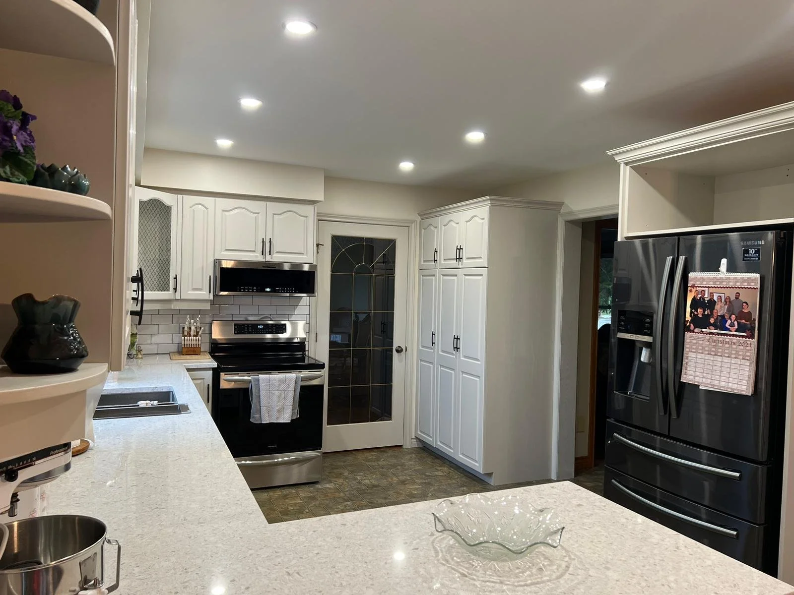 Repainted kitchen Cabinets - creating value using existing materials ...