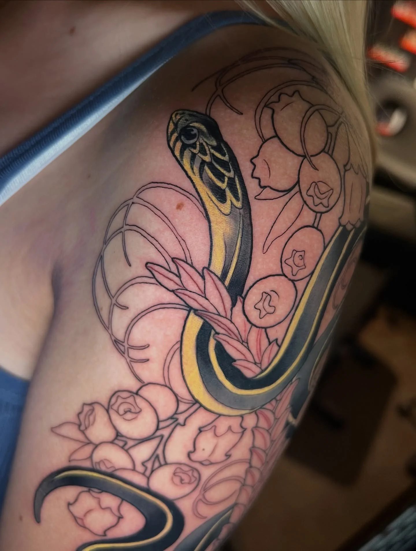 Snake friend started for Olivia last week!
-
#snaketattoos #gartersnake #wheattattoo #mntattooers #mntattooartist
