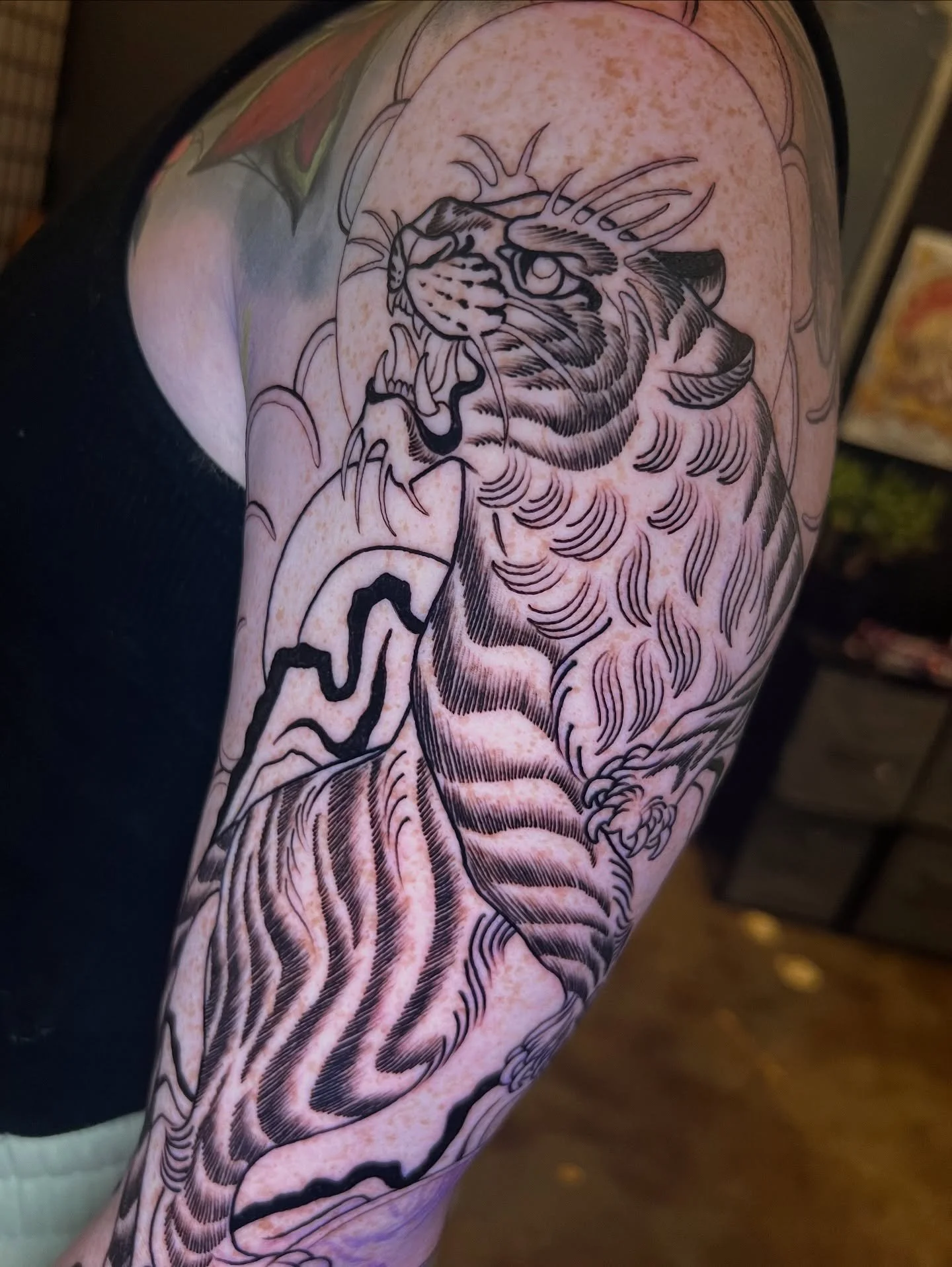 Jap Sleeve started for Lizzie!
Thanks so much for the trust. I’m super excited to continue this project!
-
#traditionaljapanesetattoo #tigertattoos #tigertattoo #japanesetigertattoo #japanesesleeve
