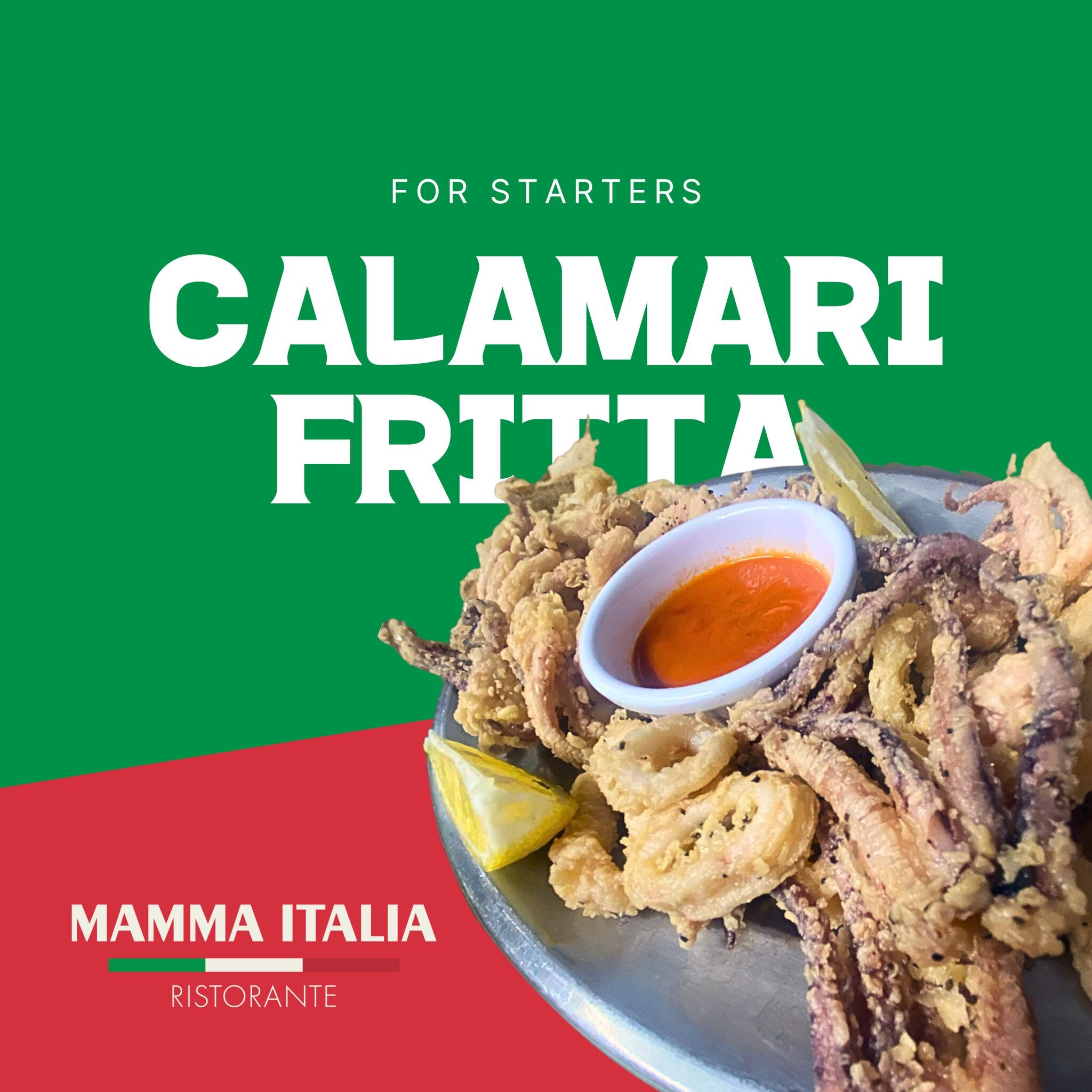 We're continuing to feature our appetizers with our very popular Calamari Fritta, served with our house marinara. Try it tonight!