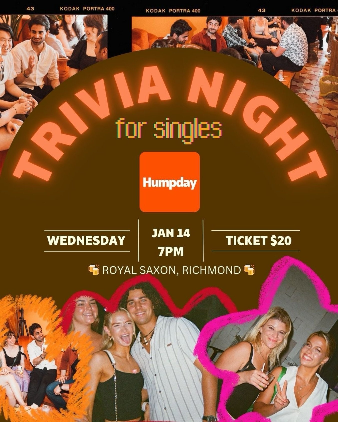 HNY ✨ We&rsquo;re so back !! Kicking off 2026 with trivia at @royalsaxon Jan 14 and you&rsquo;re invited

🗓️ Wed Jan 14 | 7pm

 📍@royalsaxon, Richmond

 🎟️ $20 includes trivia, drink on arrival and Humpday hosts playing matchmaker

👯 singles in y