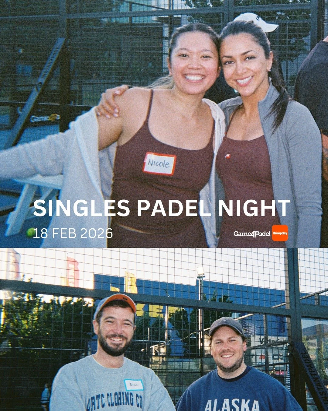 The tennis might be over, but summer is still here so come meet new people over a game of padel

The details 👇

📆 18 feb 
📍 @game4padel Richmond (did someone say newly renovated courts??)
🎭 even gender ticket sales 
🍻 drink on arrival 

RALLY / 
