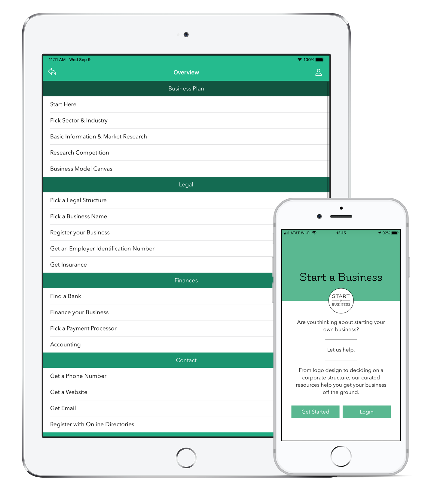 The Start a Business app is now available on iPad and iPhone