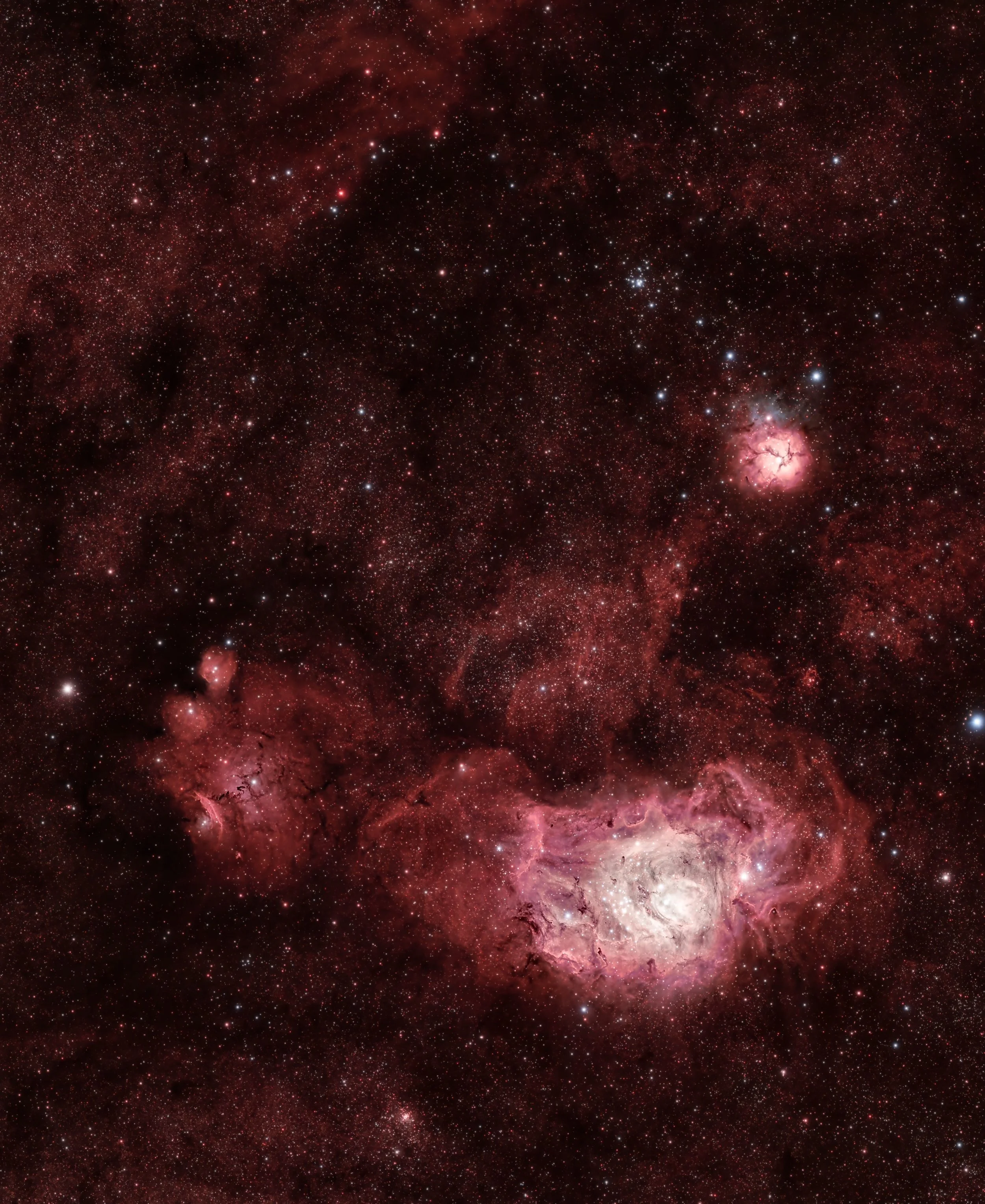 Triffid and Lagoon Nebula