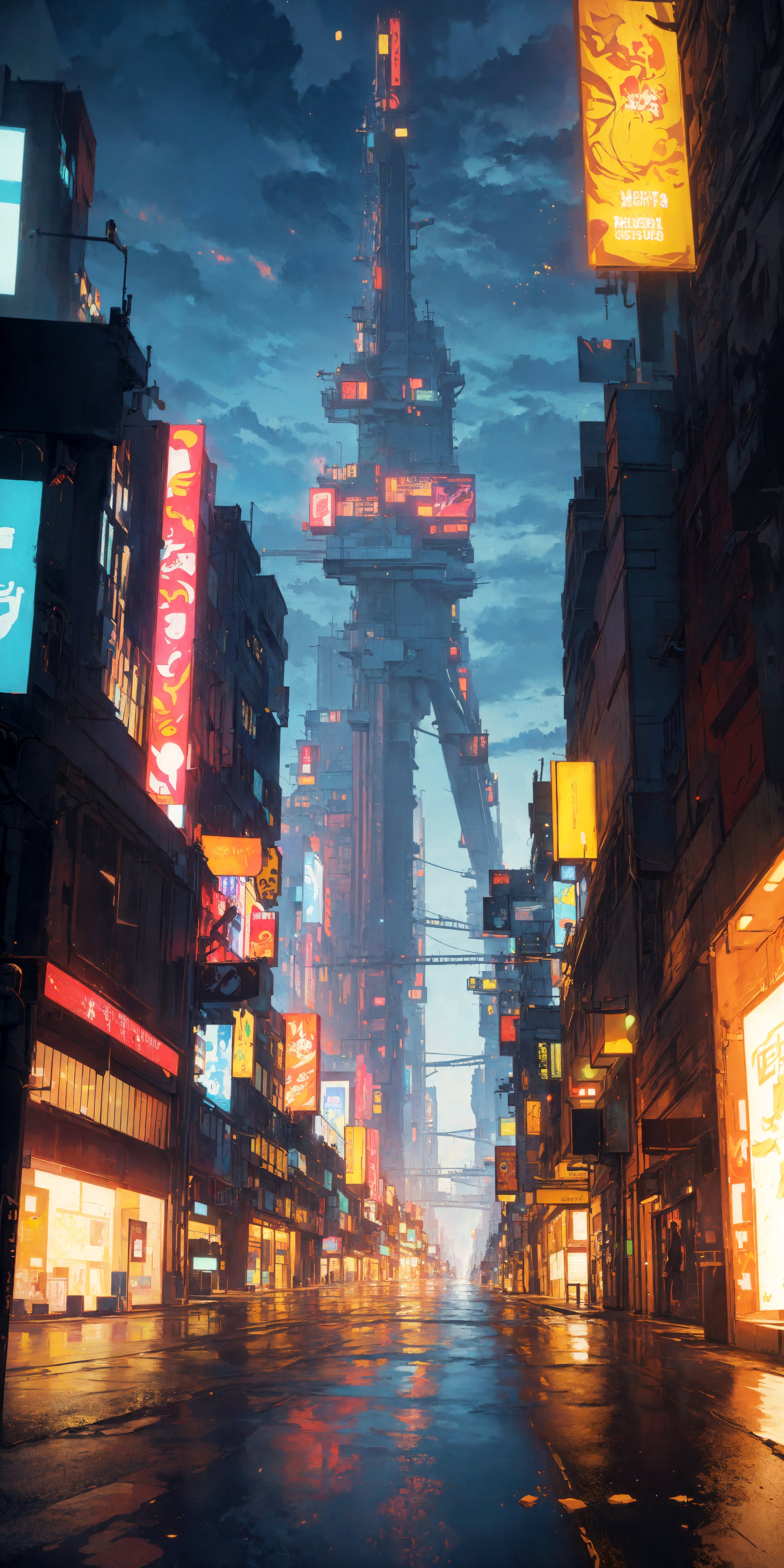 Download Neon City Lights Cyberpunk iPhone X Wallpaper