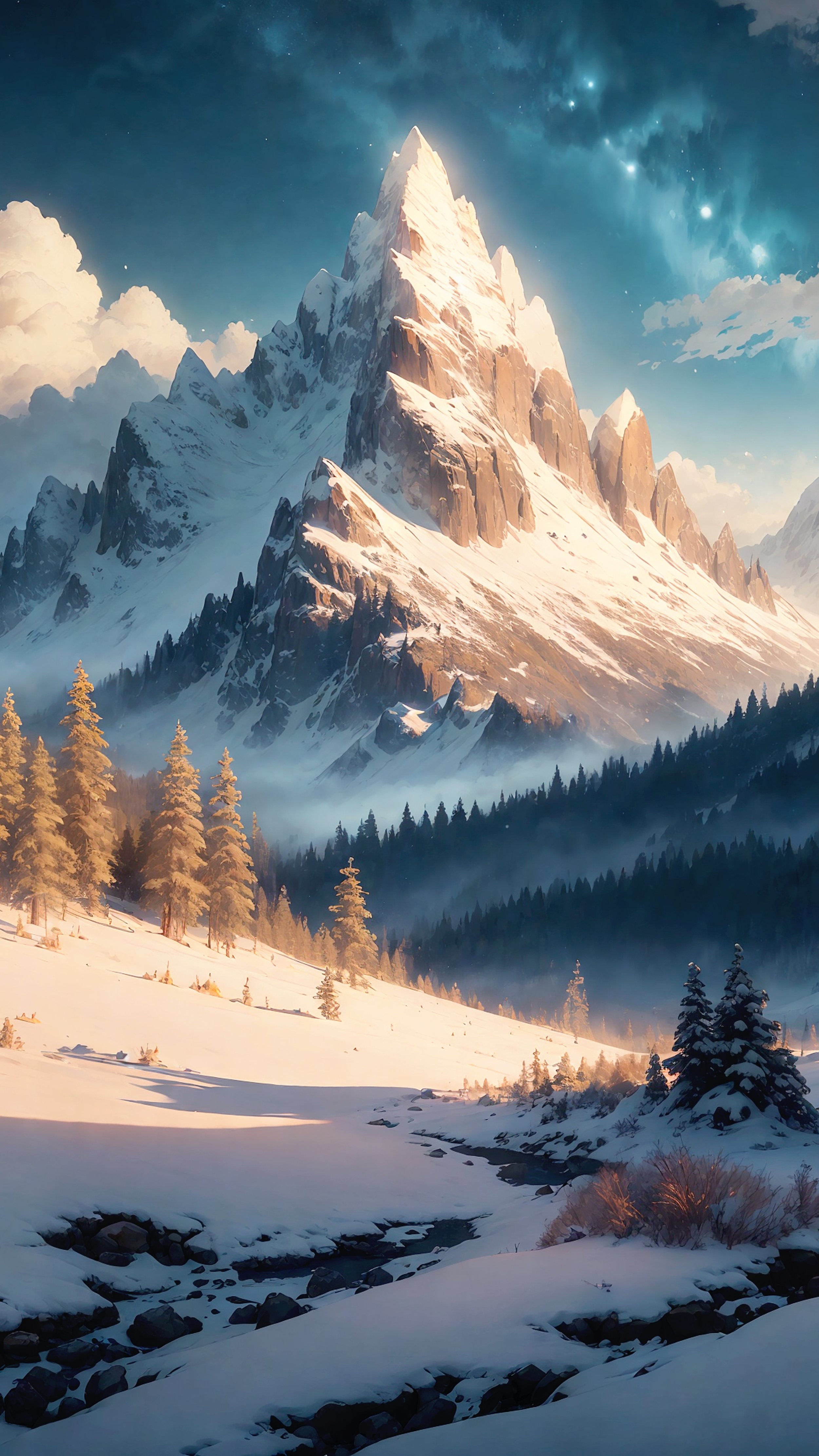 Mountains Wallpaper 4K, Winter, Daytime, Glacier, Blue