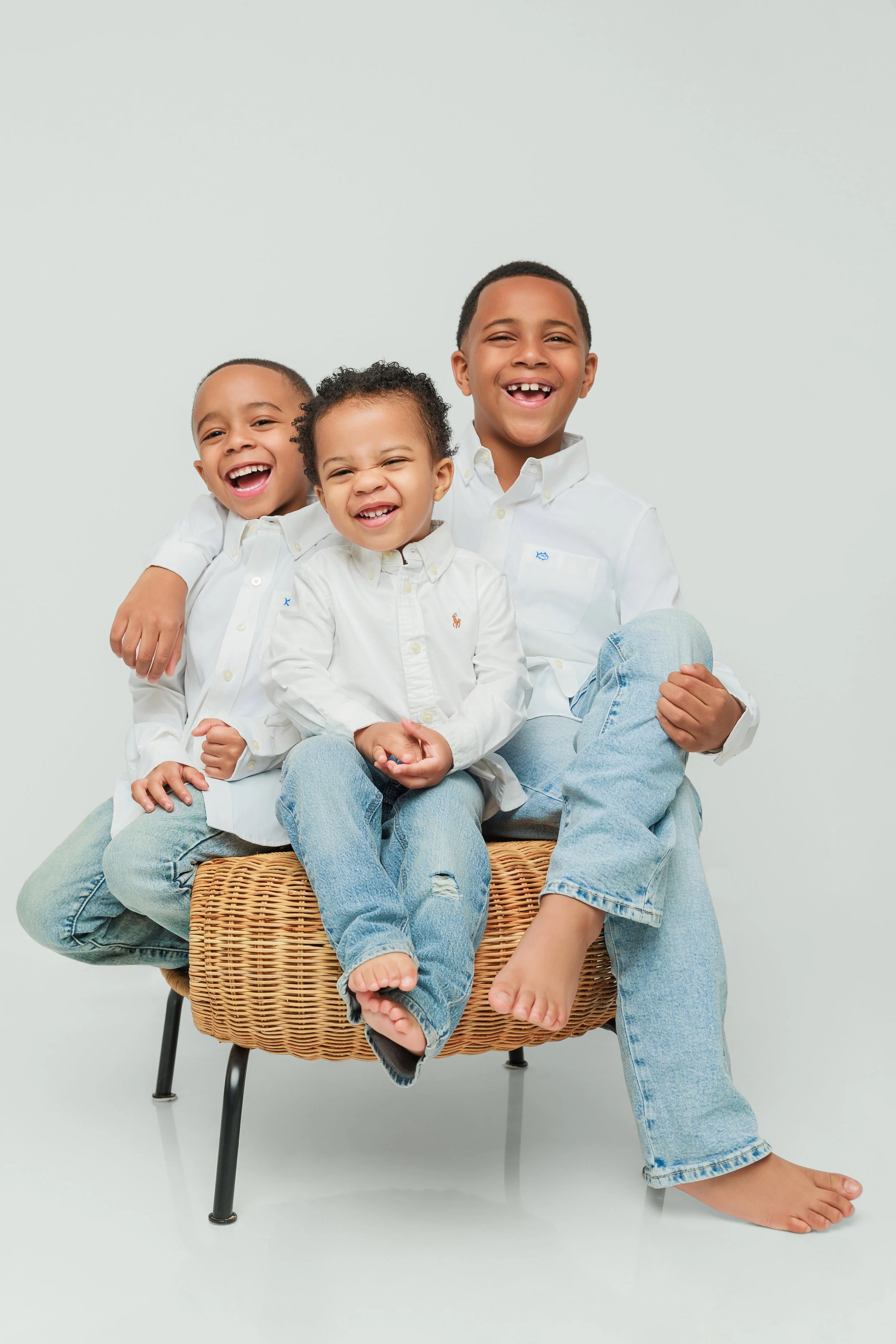 Memphis Family Photographer Siblings Laughing Studio Portrait