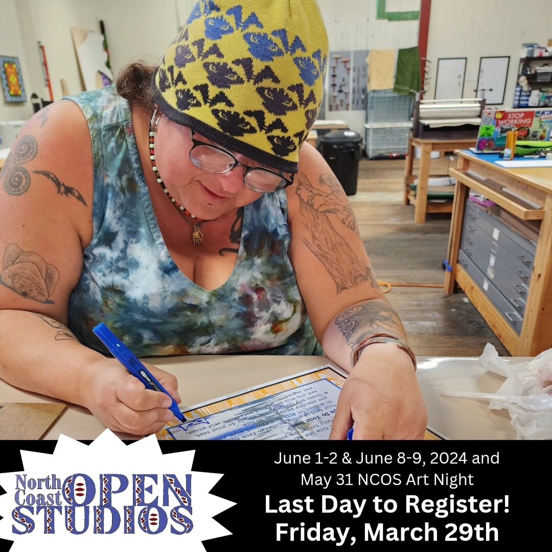 AAAAAAAAAAHHHHHHHHH! Today is the last day to register for North Coast Open Studios 2024! Our 24th annual event will take place during the first two weekends in June.

Link in bio or email Monica at contact@northcoastopenstudios.com with questions.

