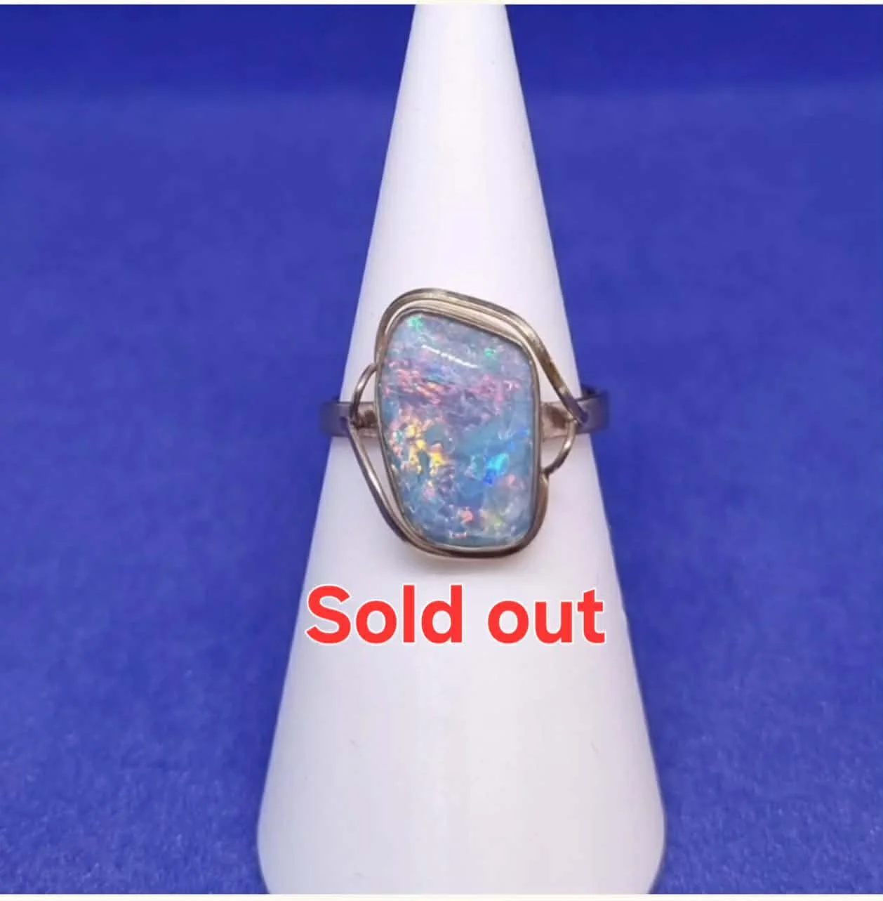 Ring Australian Triplet Opal  9ct Yellow Gold (Opal Size: 14mm x 10mm) Ring Size : 7  N