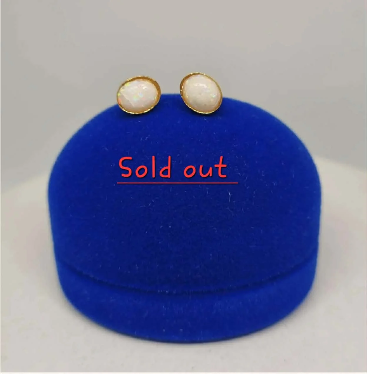 Earrings Australian Solid Opal 9 ct Yellow Gold ( Total Weight: 1.2 gram) Opal Size: 8 mm x 6 mm,  0.8 cm x 0.6 cm