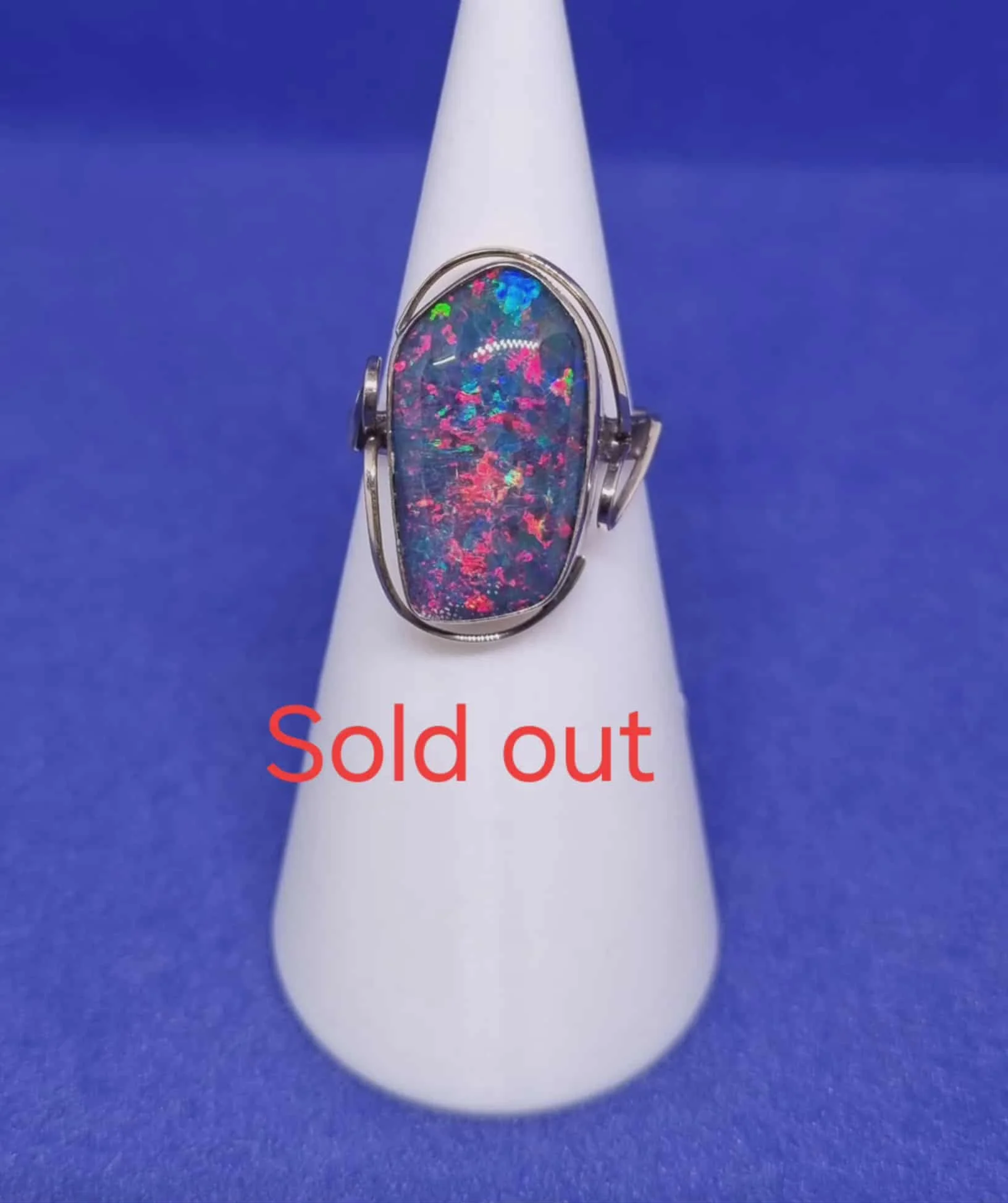 Ring Australian Triplet Opal, 9ct Yellow Gold (Opal Size: 18 mm x 10 mm) Ring Size: 6  L