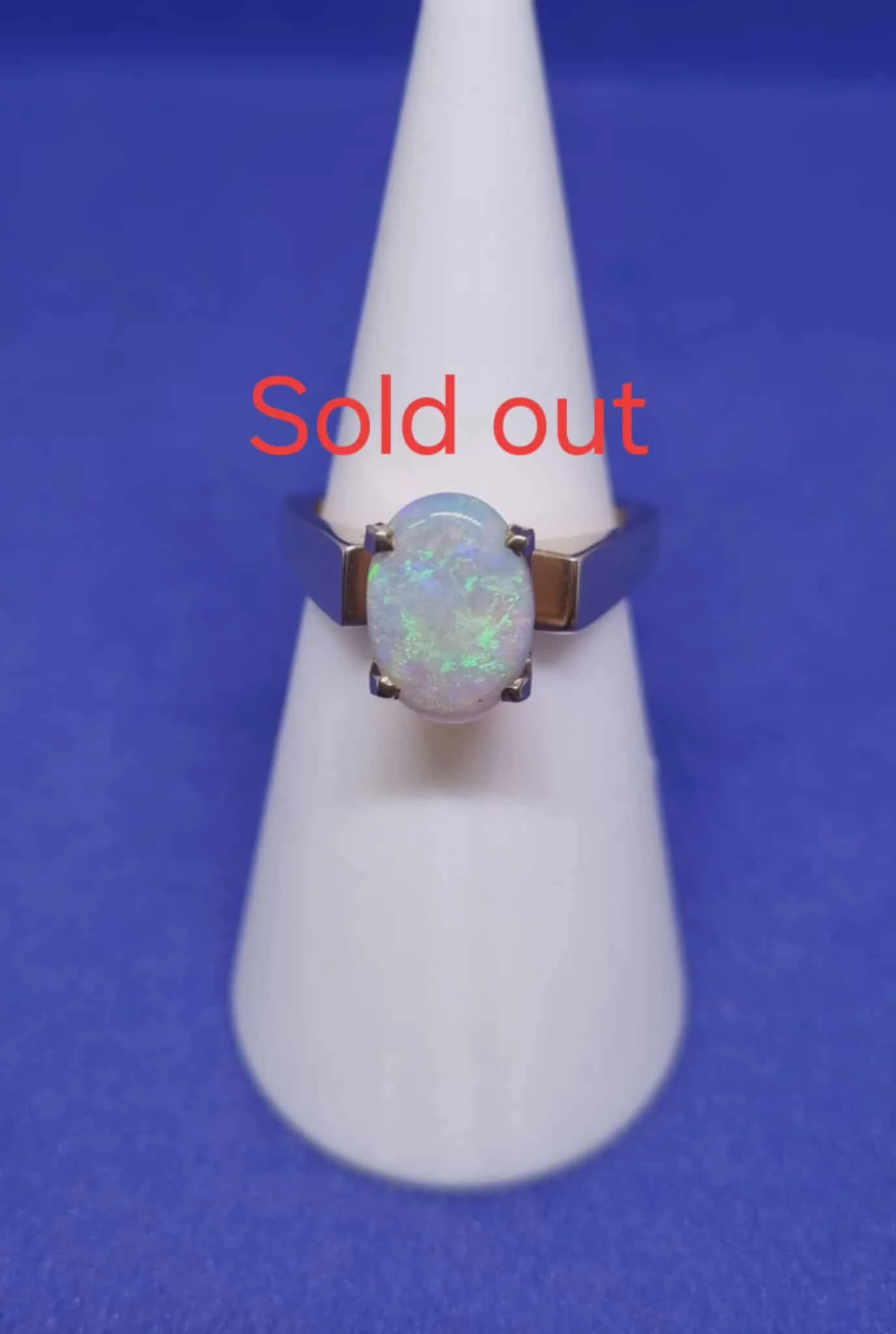 Ring Australian Solid Opal 9ct Yellow Gold ( Opal Size: 8mm x 5mm) Ring Size: 16.9mm, M, 6.5