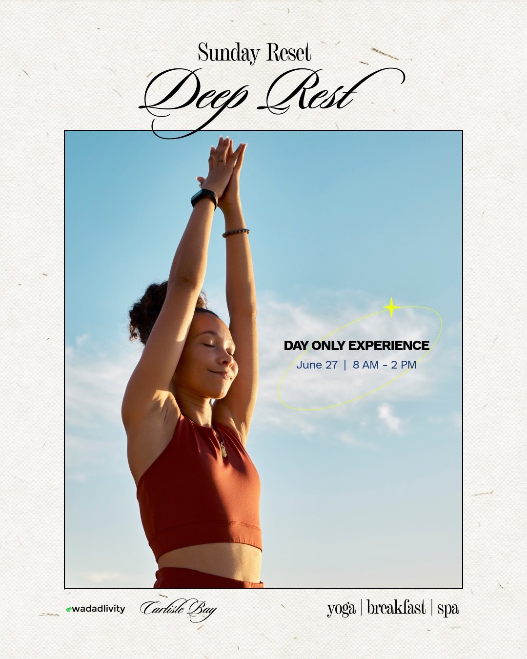 The &lsquo;DAY ONLY&rsquo; 🌿 package is our classic morning experience &mdash; Perfect for guests seeking a restorative morning without the overnight stay.

All &lsquo;DAY ONLY&rsquo; packages include yoga and breakfast buffet. Yoga mats are provide