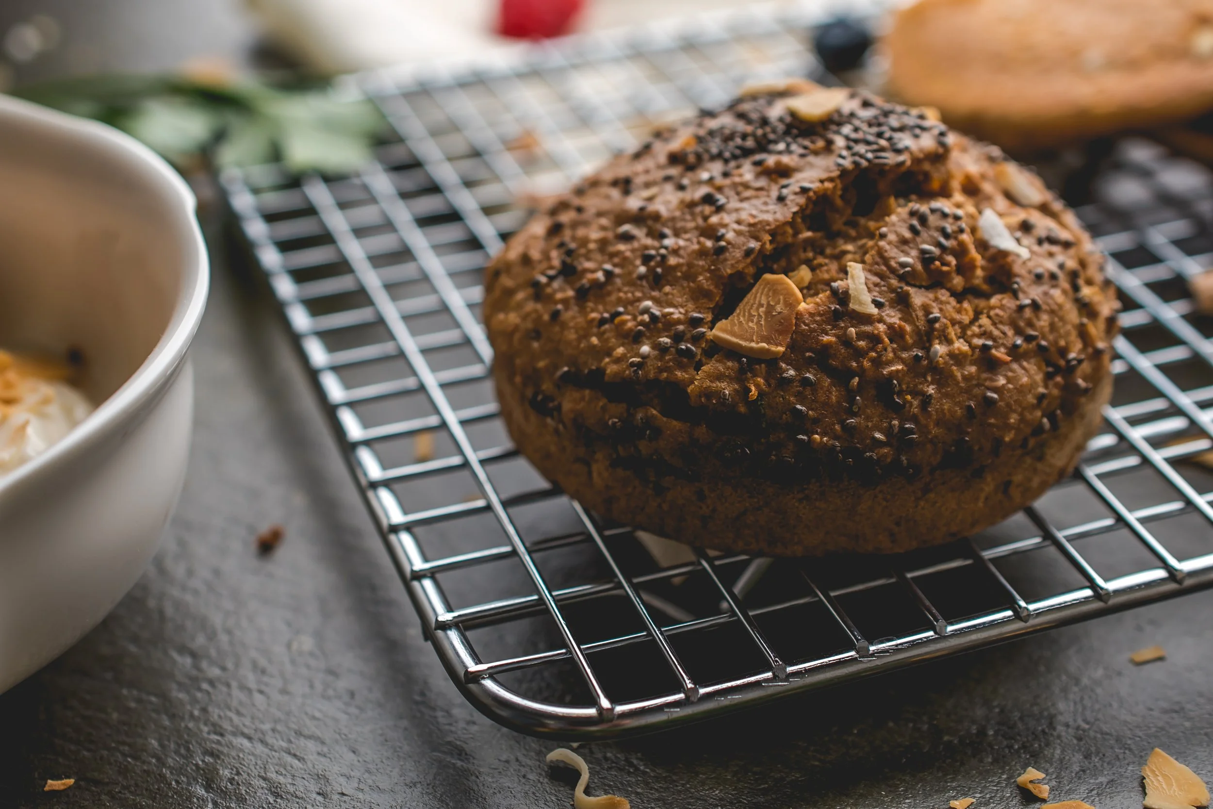  A poppy seed muffin.   
