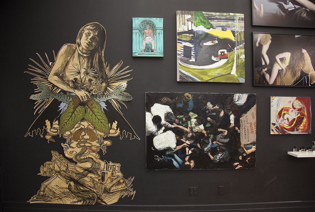Installation featuring Swoon, Michelle Rogers, Elizabeth Bick