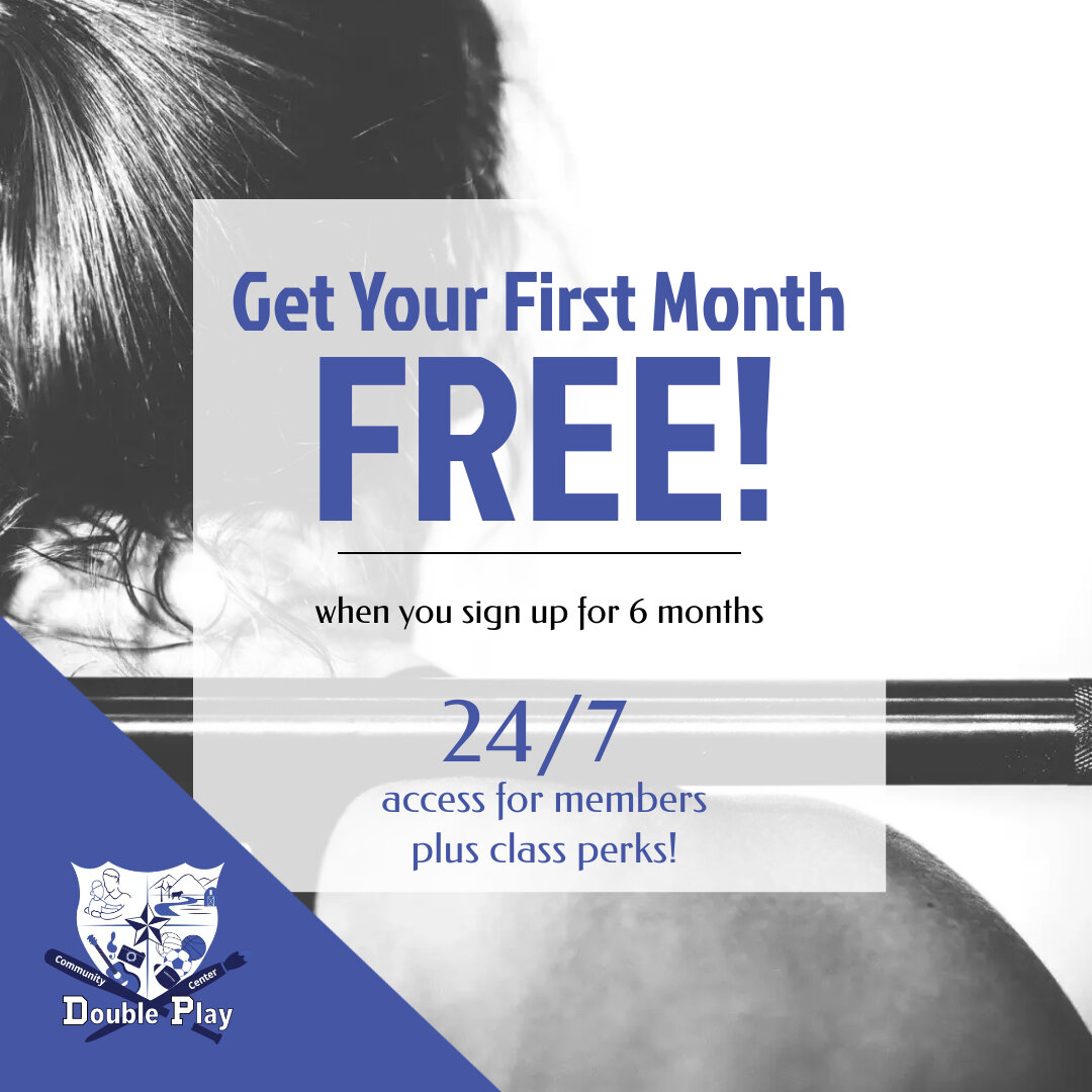 Did you know that new members can get their first month at Double Play Fitness Center FREE?  Click below to find out how!

https://clients.mindbodyonline.com/classic/ws?studioid=756644&amp;stype=40&amp;prodid=126