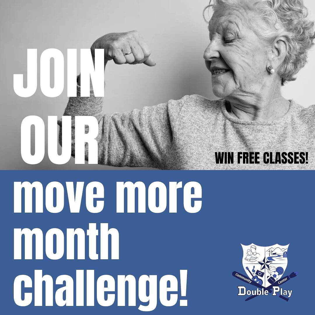 April is Move More Month!  And we&rsquo;re running a challenge at Double Play Fitness Center to get you moving more and win you free stuff.  The person who attends the most fitness classes in April will win 3 free class passes for May and a Double Pl