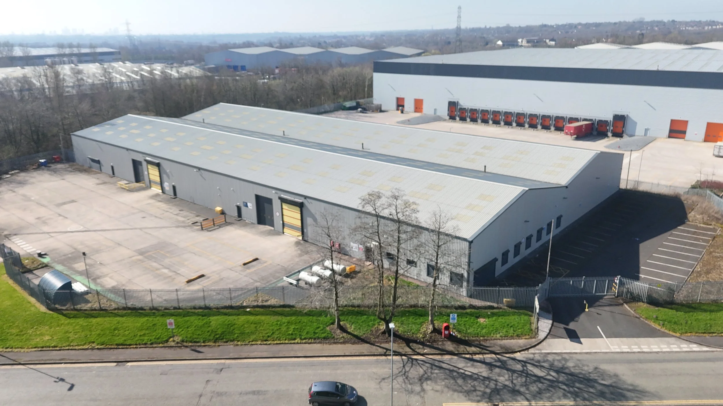 Aerial Side shot of Unit 62 Stakehill Industrial Estate
