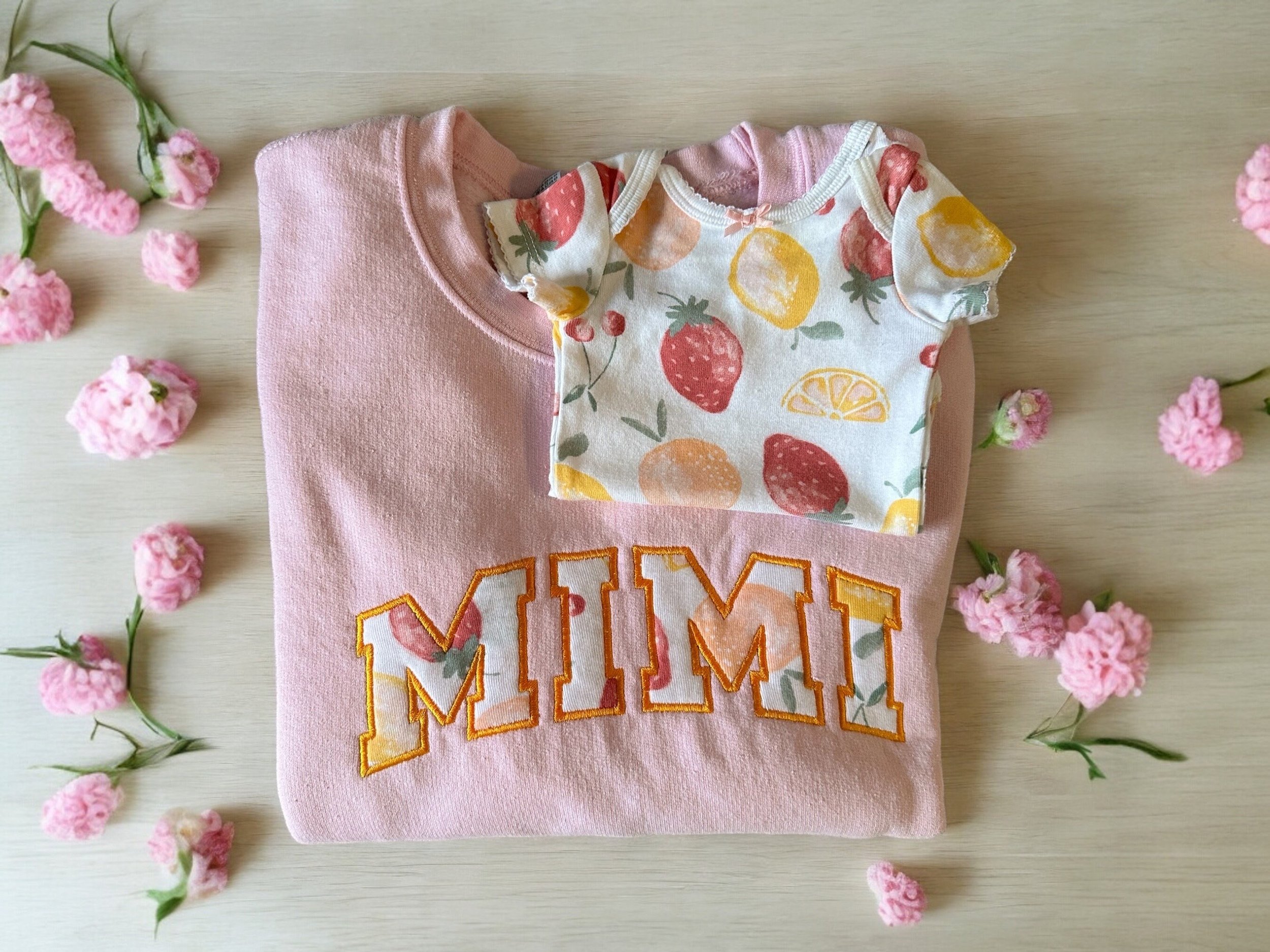 Custom Embroidered Baby Keepsake Sweatshirt | Made From Onesies, Hospital Blanket, Sleepers and More! | Special Gifts for Mom, Dad & Family