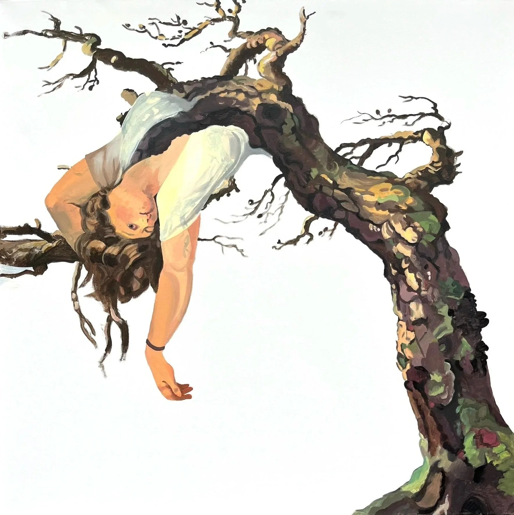 Collapsing Woman 1, After Cole and Fuseli, 2026. Acrylic on canvas, 48 x 48 in.