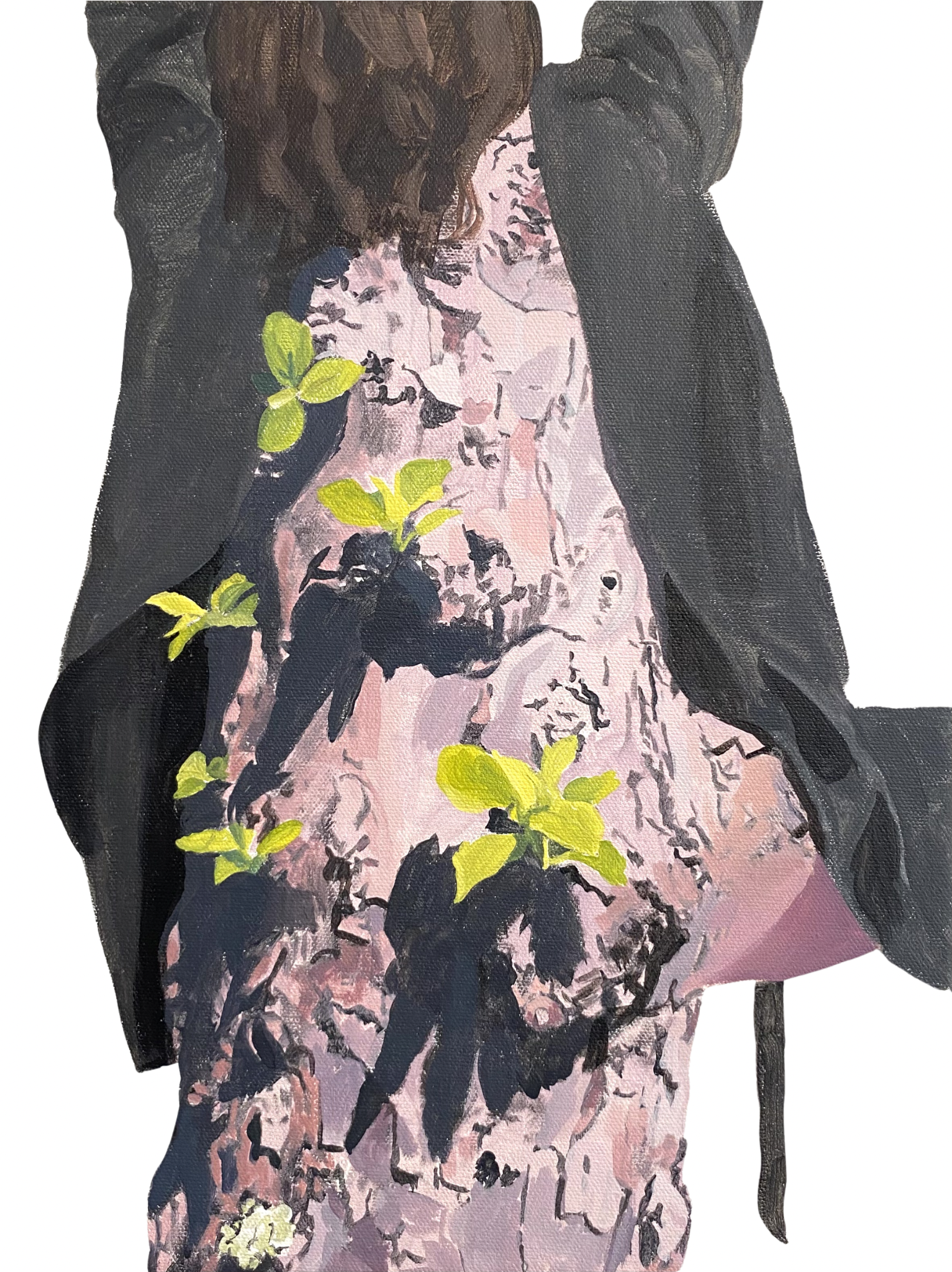 Apple Tree 21 (Daphne, Full Back), 2025. acrylic on canvas, 16 x 12 in.