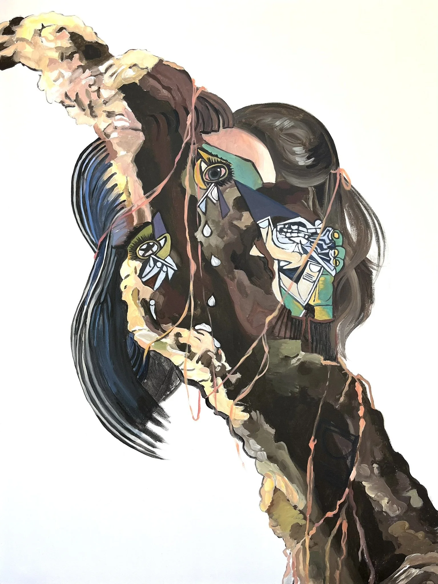 Weeping Tree, After Cole and Picasso, 2026. Acrylic on canvas, 48 x 36 in.