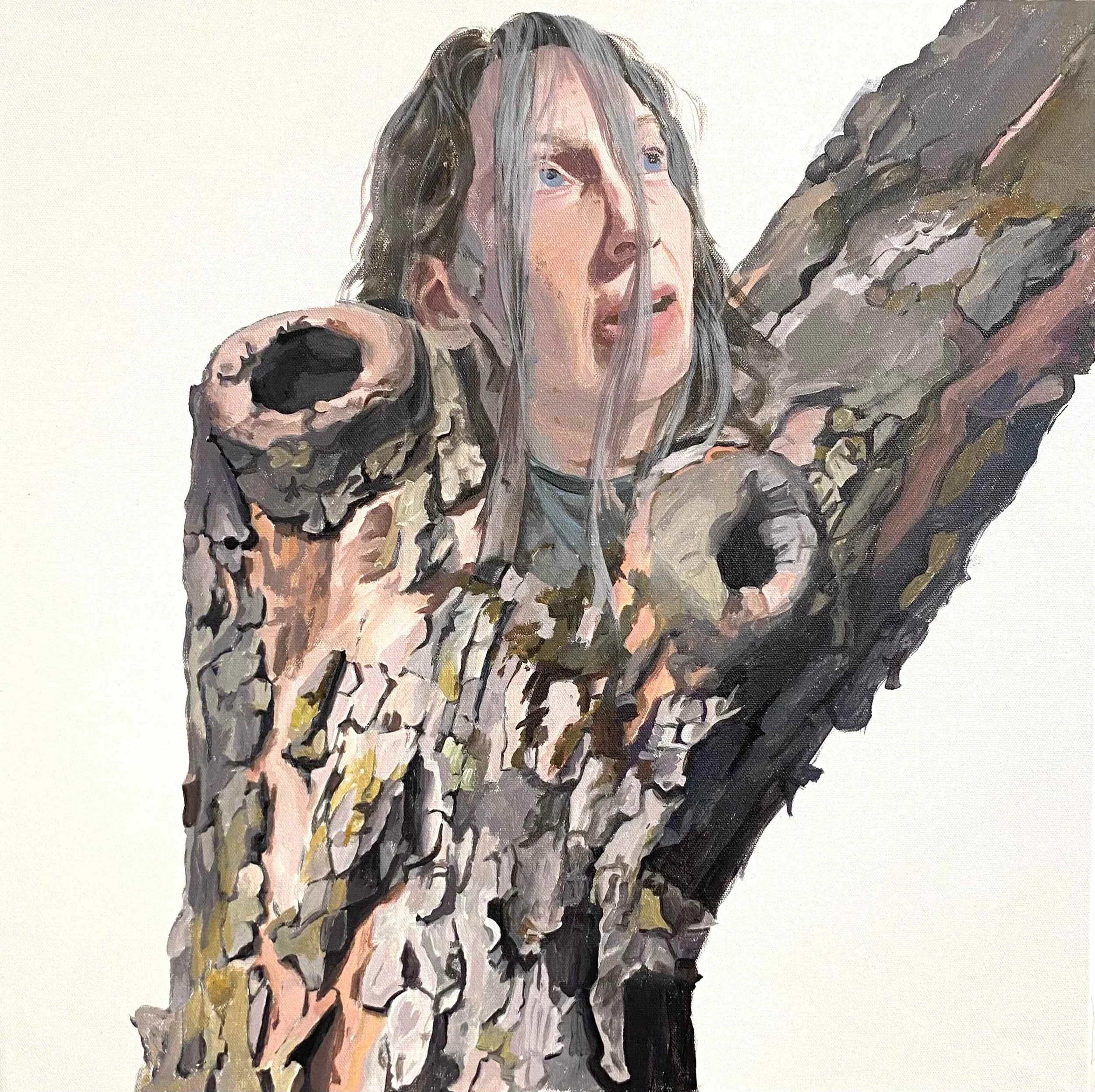 Apple Tree 16 (Daphne, Torso), 2025. acrylic on canvas, 24 x 24 in.