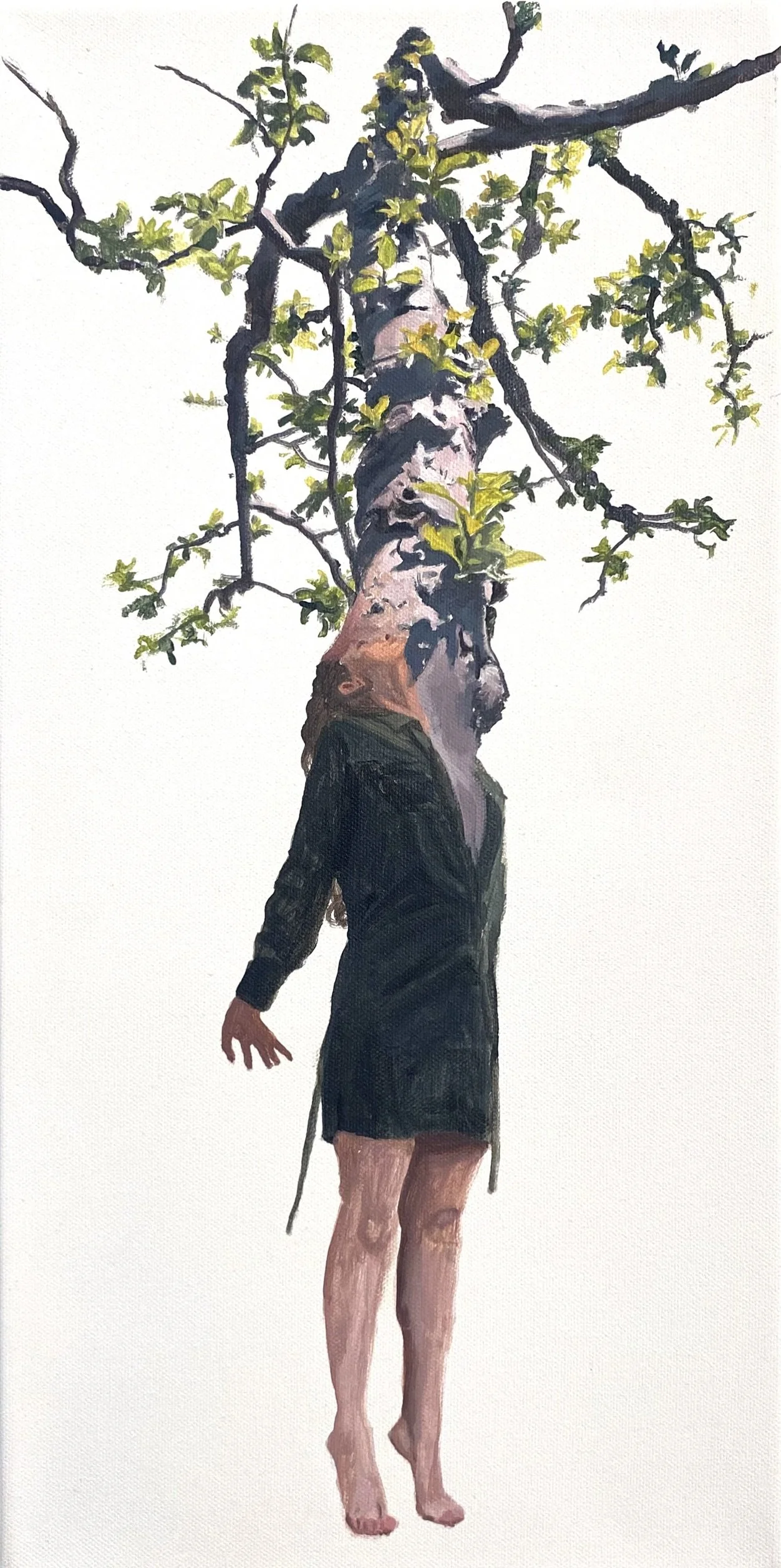 Apple Tree 17 (Daphne, Tall), 2025. acrylic on canvas, 20 x 10 in.
