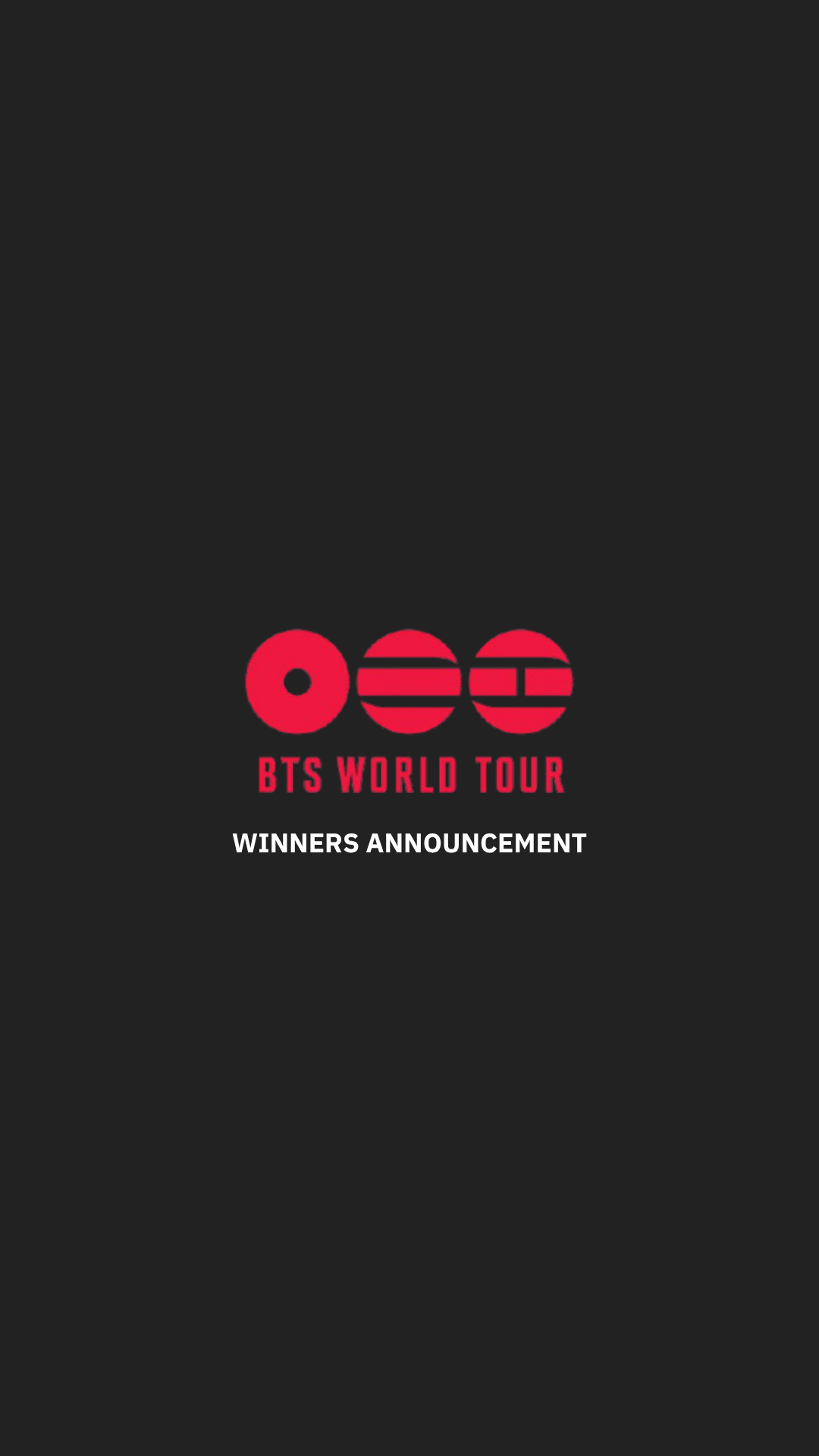 BTS CONCERT WINNER - ANNOUNCEMENT