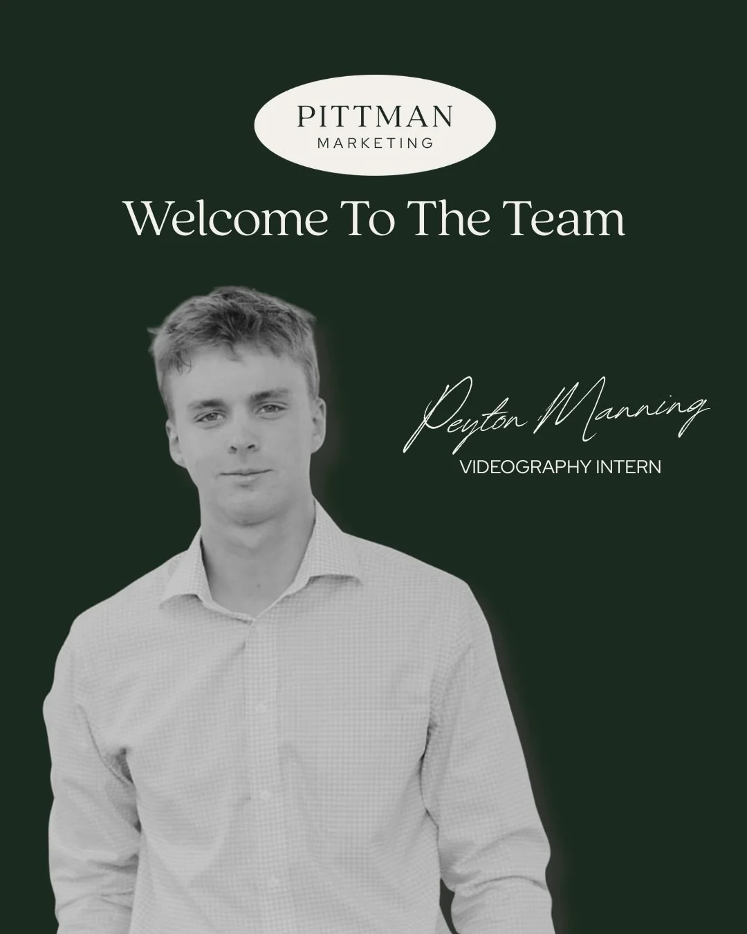 We&rsquo;re excited to welcome Peyton to the team! Peyton&rsquo;s natural eye for content, ability to learn, and desire to dive deeper into branding and marketing made him a natural fit for our team. We&rsquo;re excited to see the value he will add a
