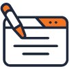 pen writing on paper icon