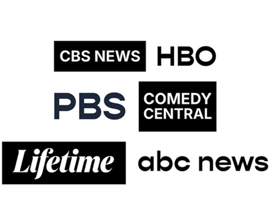 CBS NEWS, HBO, PBS, COMEDY CENTRAL, Lifetime, ABC News