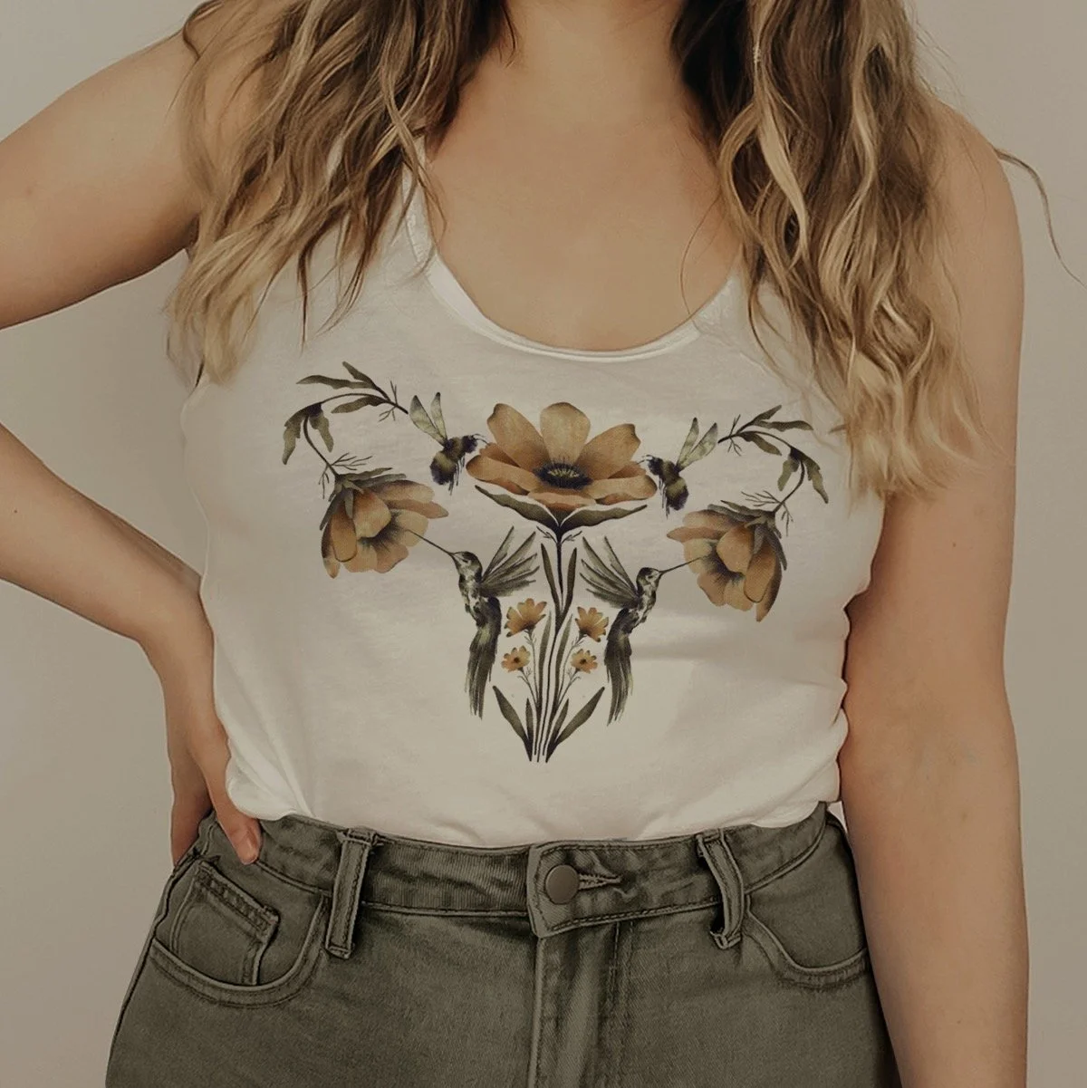 Style A - Racer Back Tank, Front Only