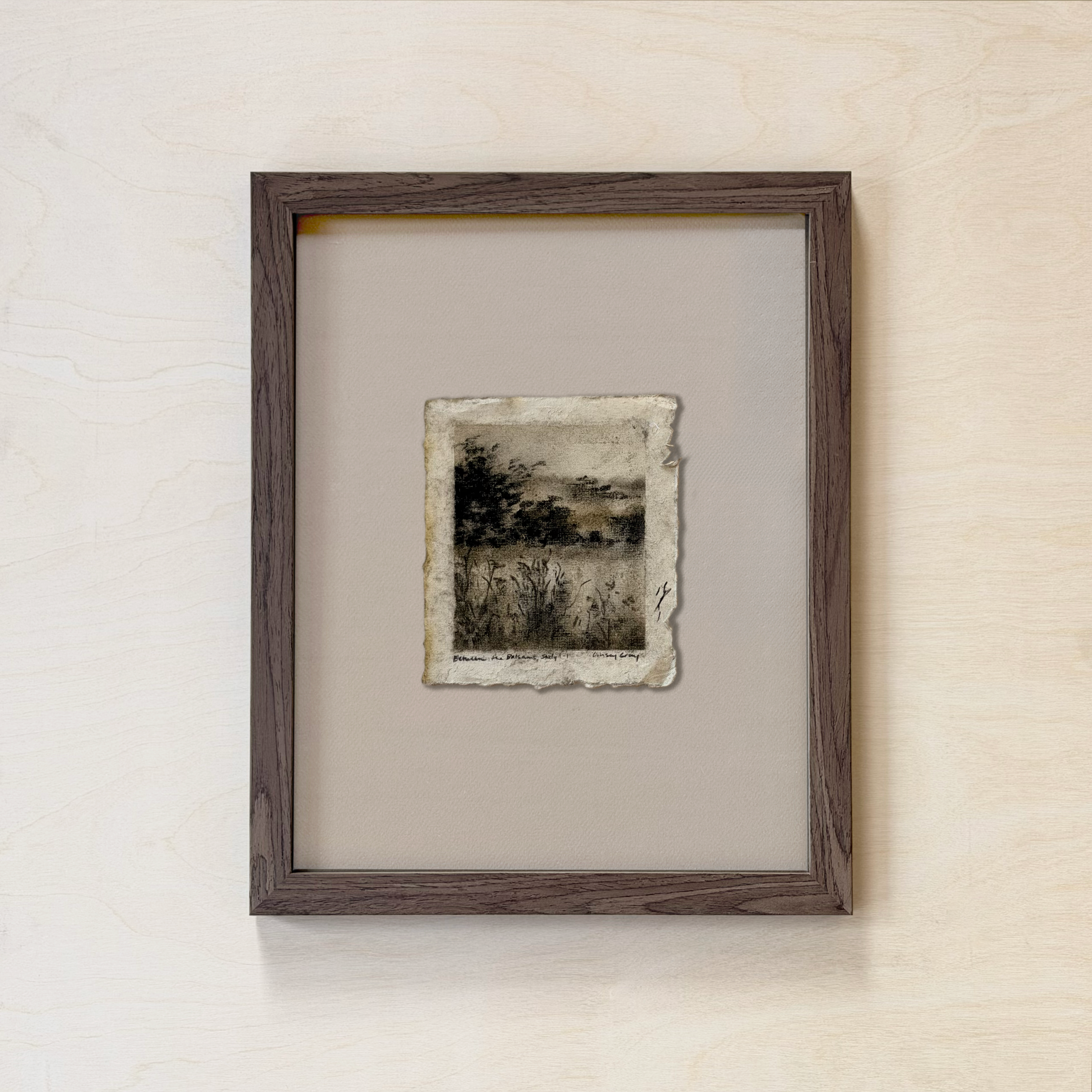 LinseyGray_PaperStudies-BetwTheBalsamsI-I_FrameOpt-Walnut+Ivory.png