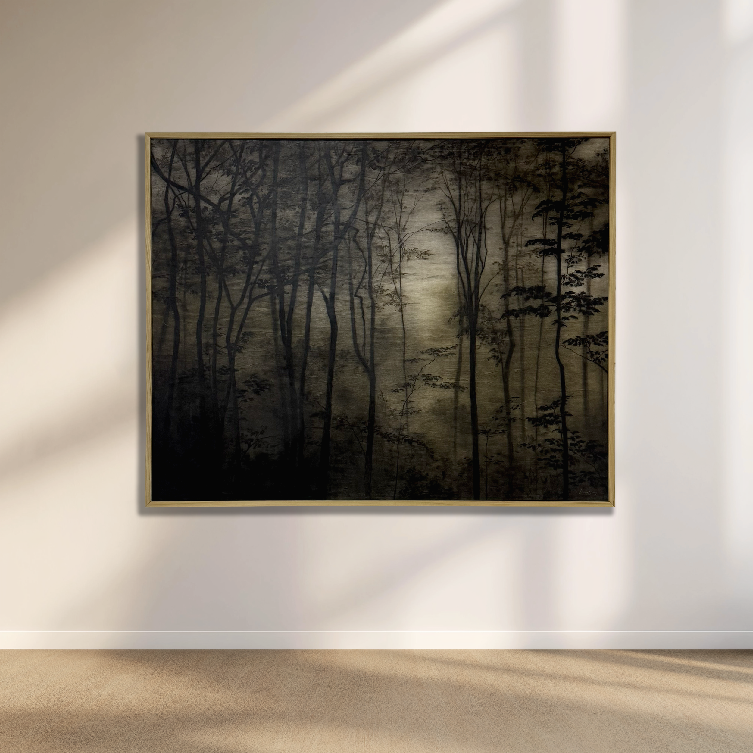 LinseyGray_OriginalArtwork_CharcoalOnWood-BreatheNowExhibition2025-WaitHere48x60-wall.png