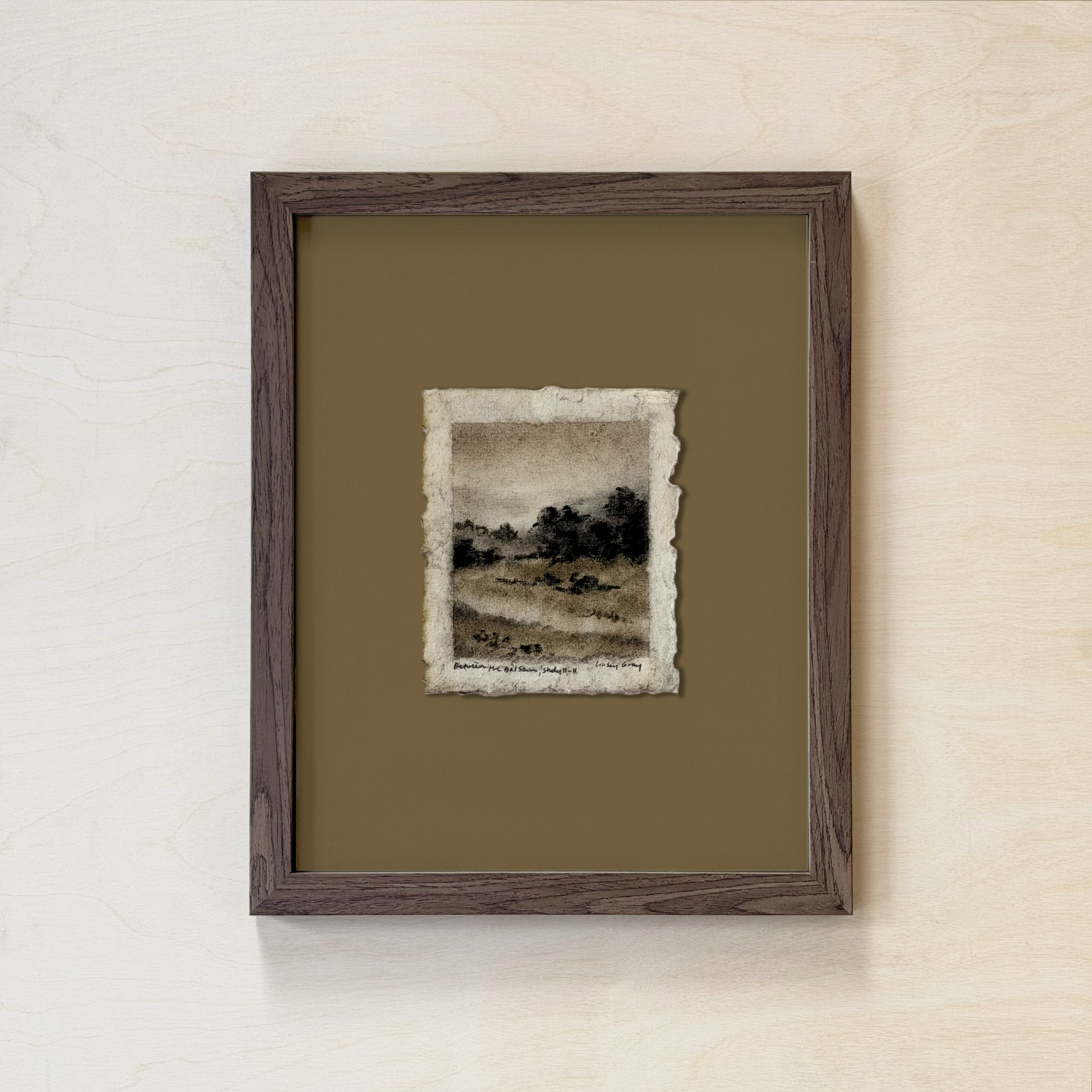 LinseyGray_PaperStudies-BetwTheBalsamsII-II_FrameOpt-Walnut+Moss.png